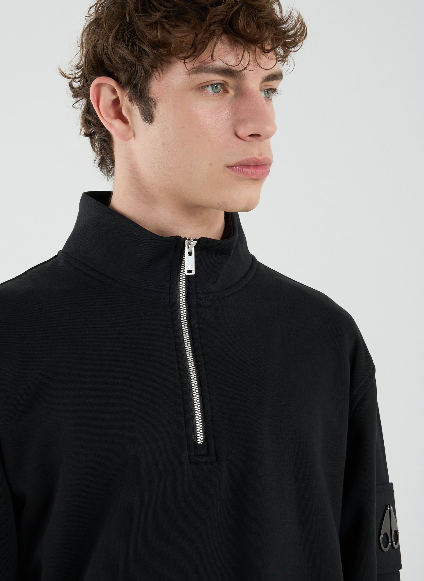 Cotton half-zip sweatshirt  MOOSE KNUCKLES Black