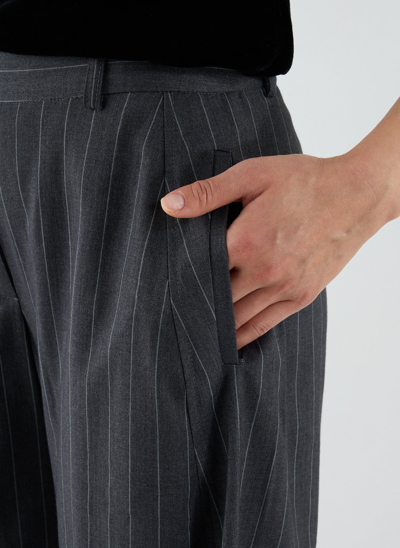 Pantalon large rayé Tsbina TOPSHOP Gris