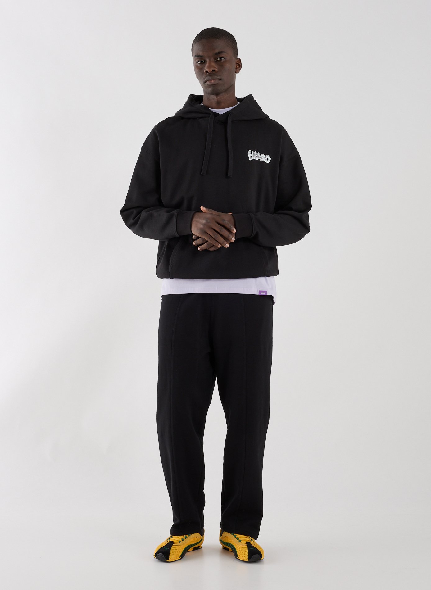 Hoodie en coton HUGO BLUE Noir