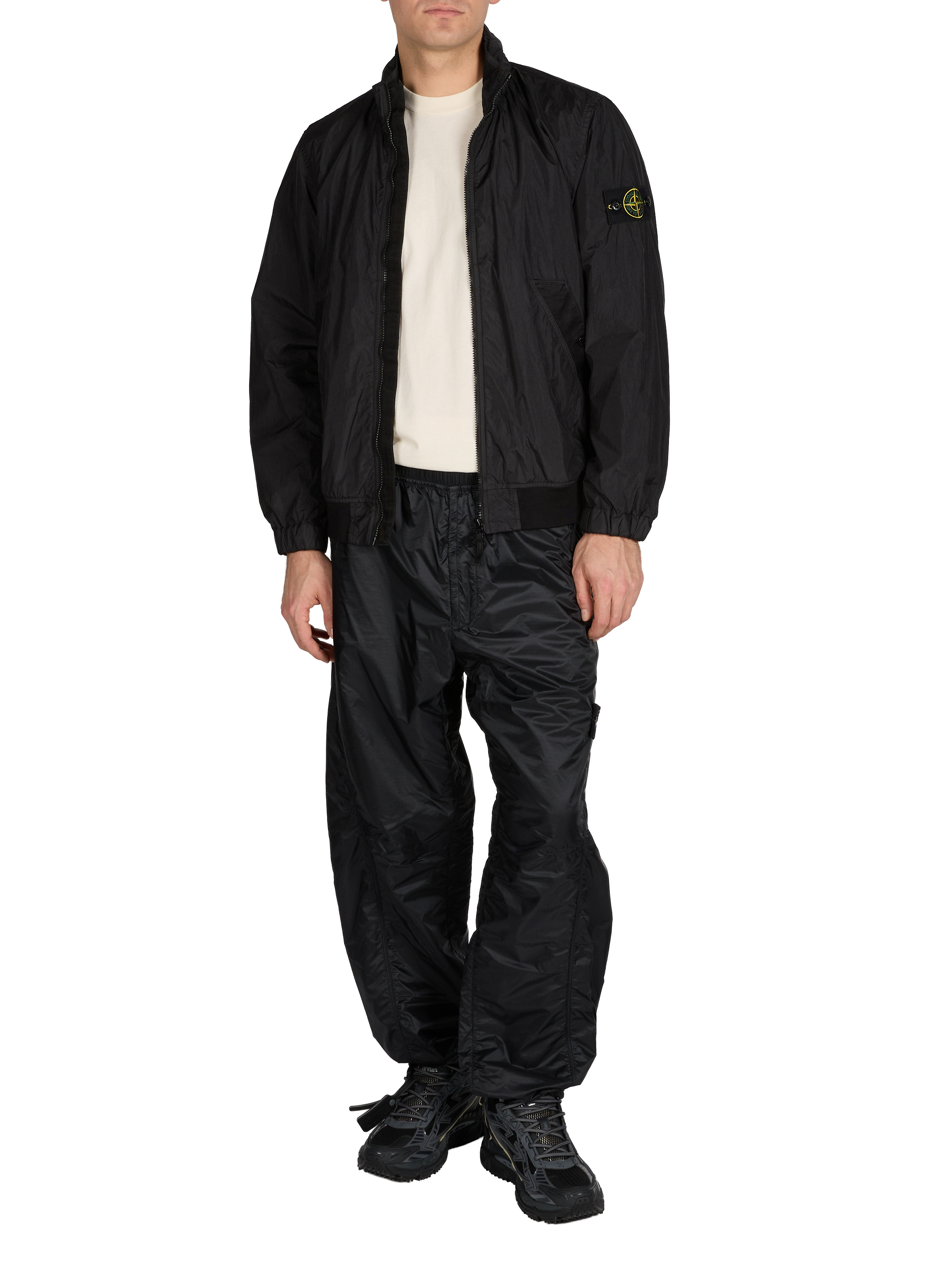 Veste imperméable à col montant STONE ISLAND Noir