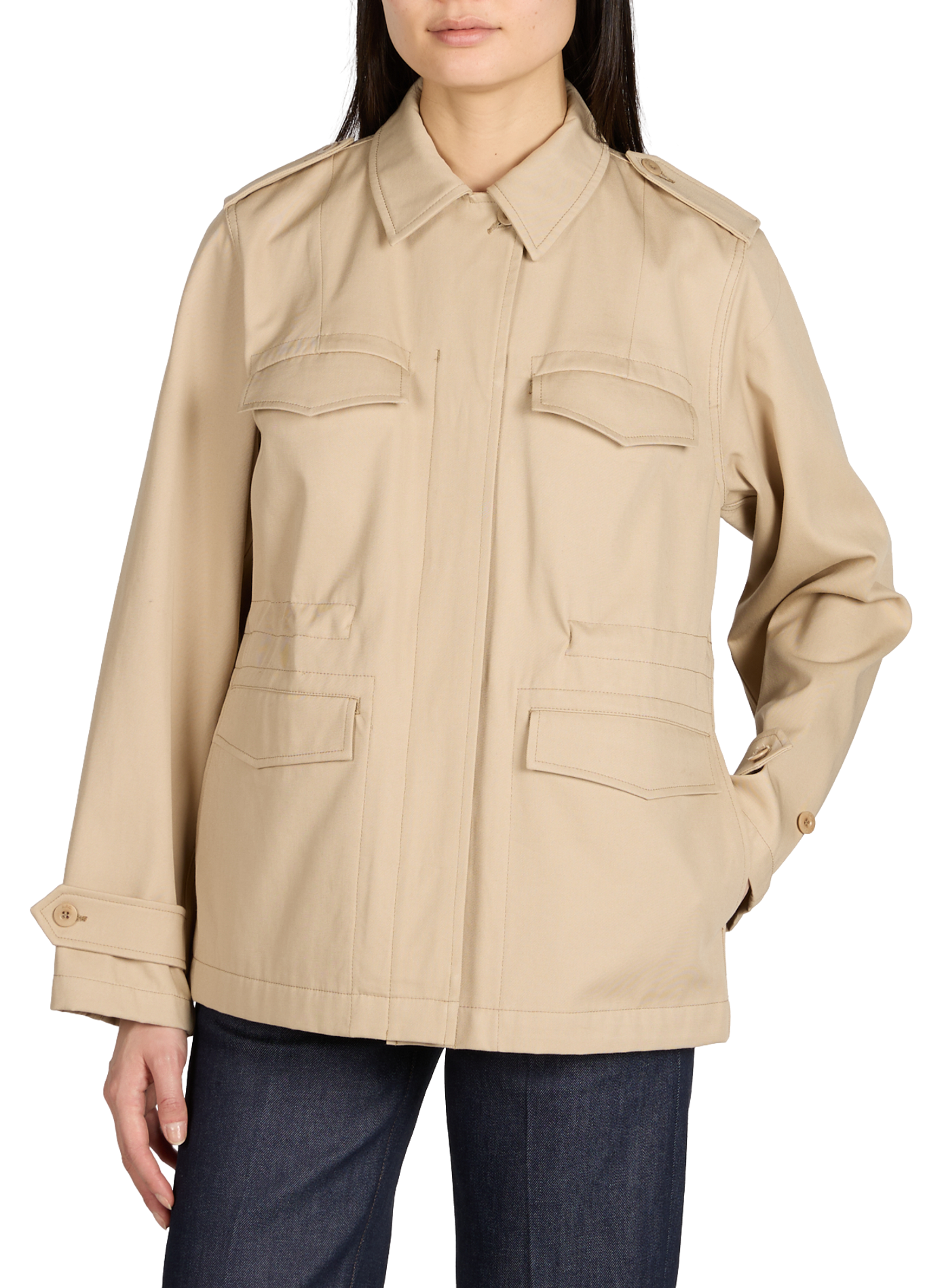 Jacket with classic cotton collar A.P.C. Beige