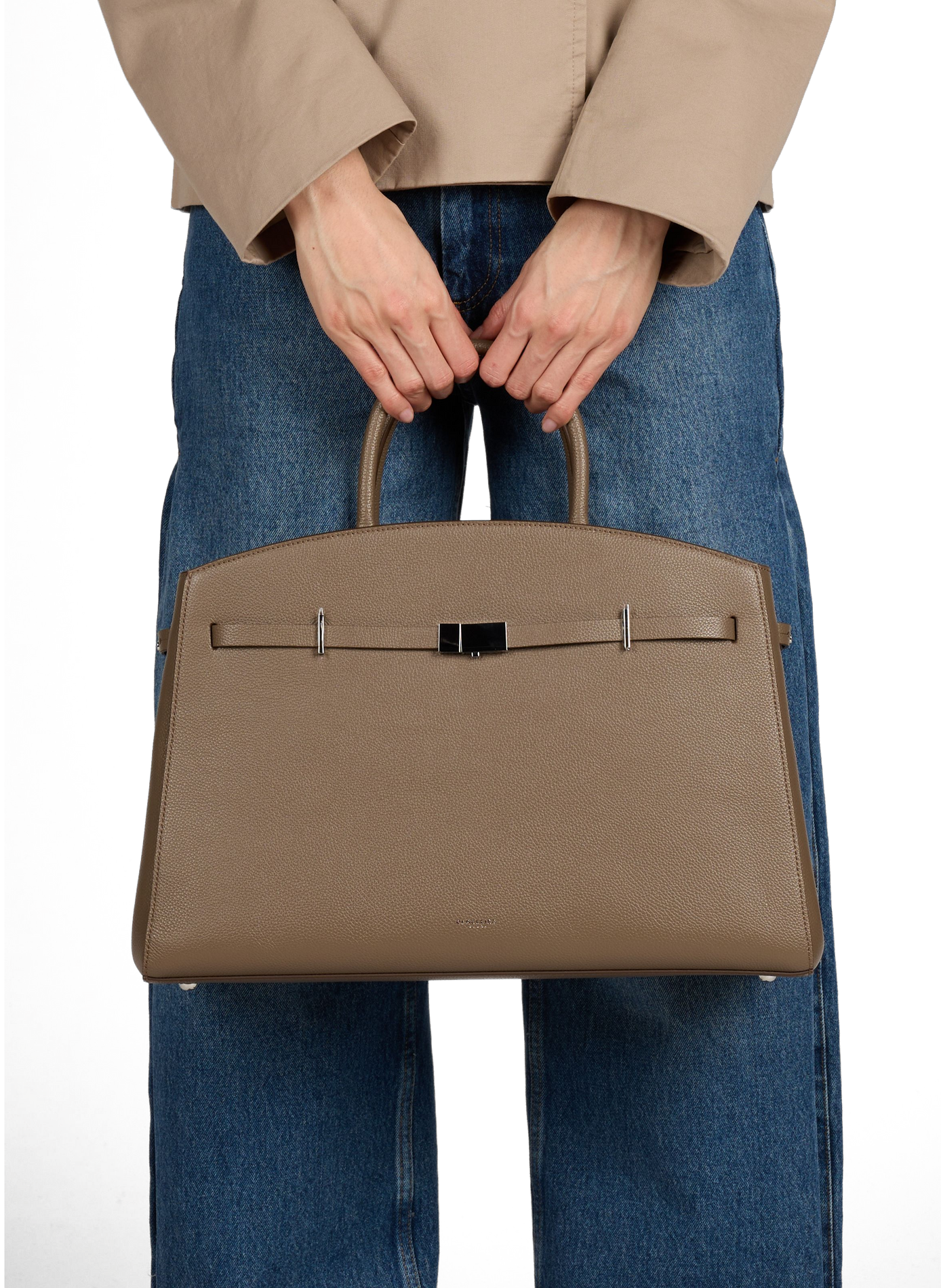 Sac cabas Midi Hudson en cuir DEMELLIER LONDON Marron