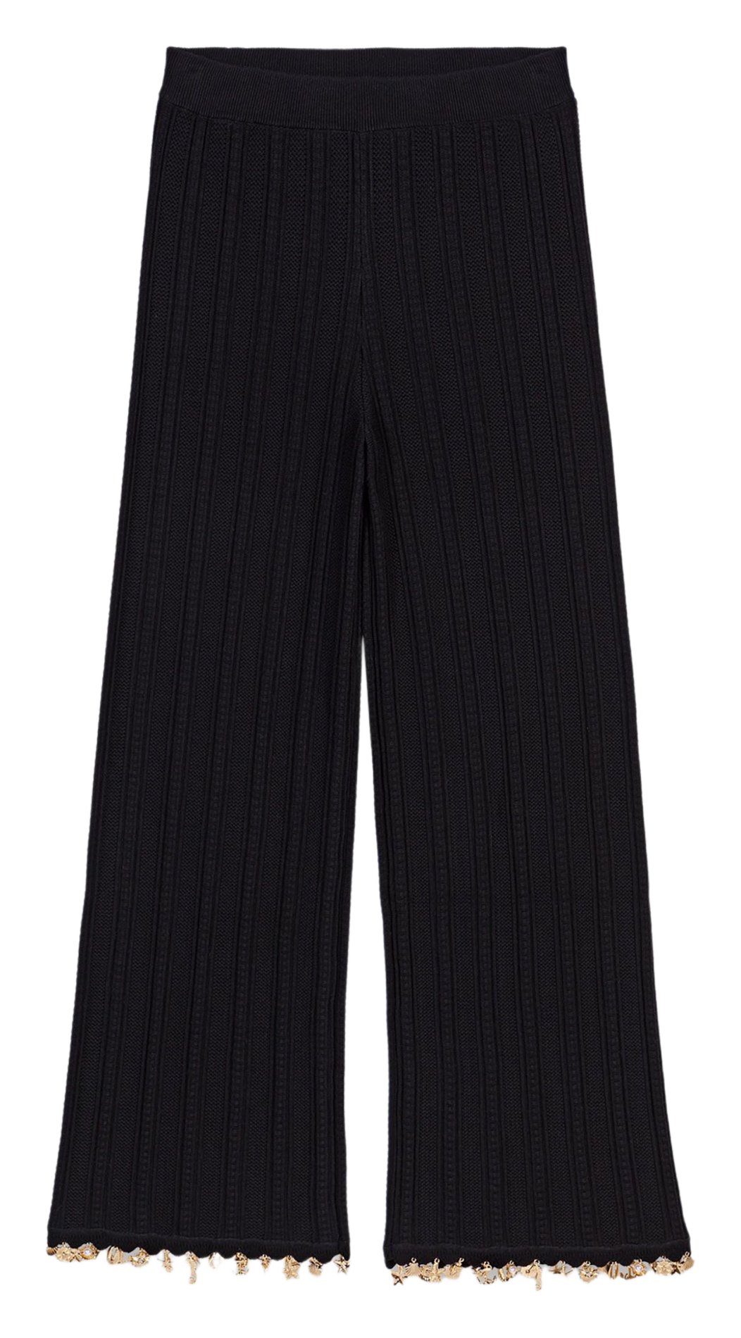 Pantalon large côtelé en coton mélangé MAJE Noir