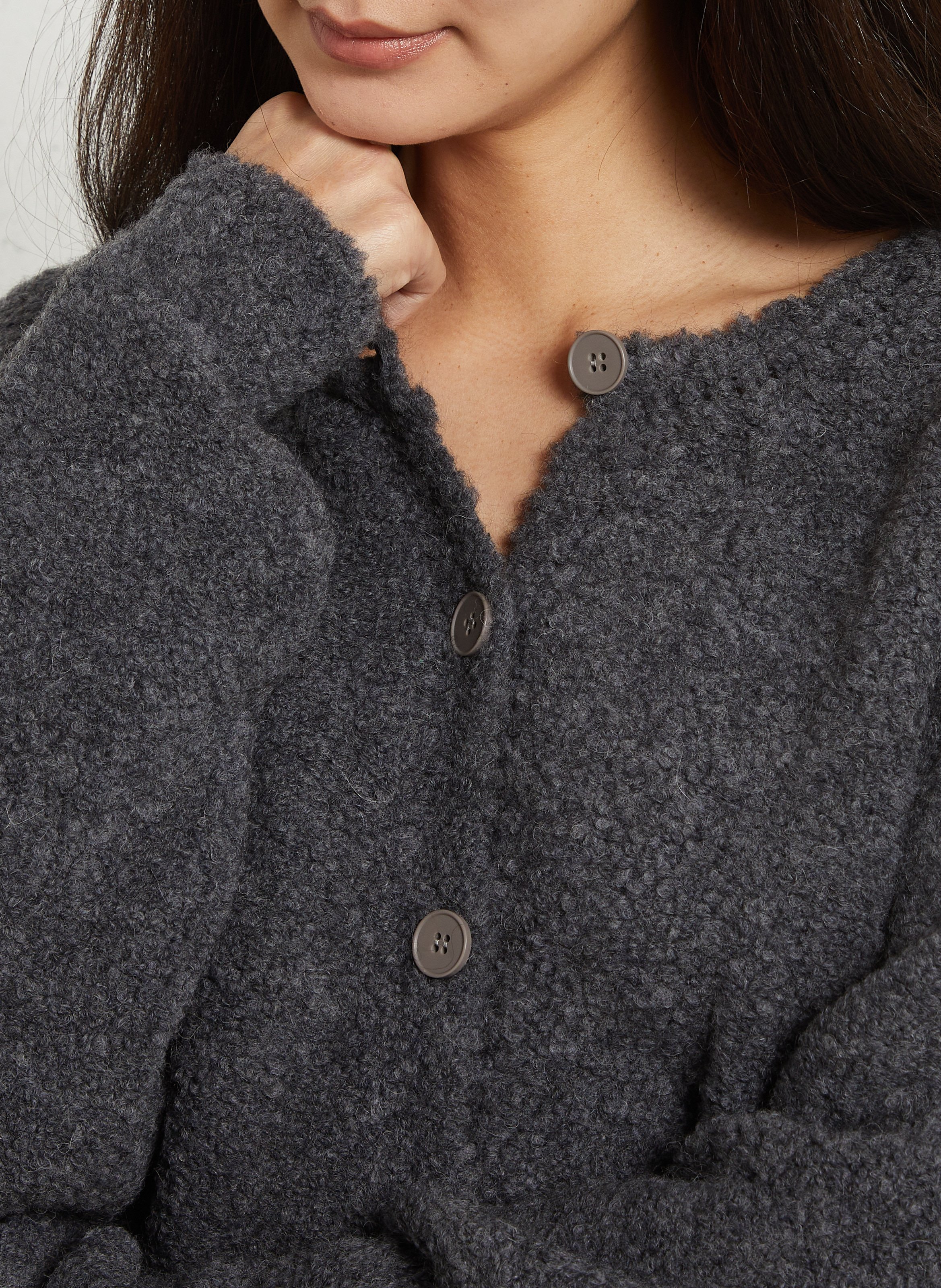 Cardigan oversize en laine mélangée zolly AMERICAN VINTAGE Gris