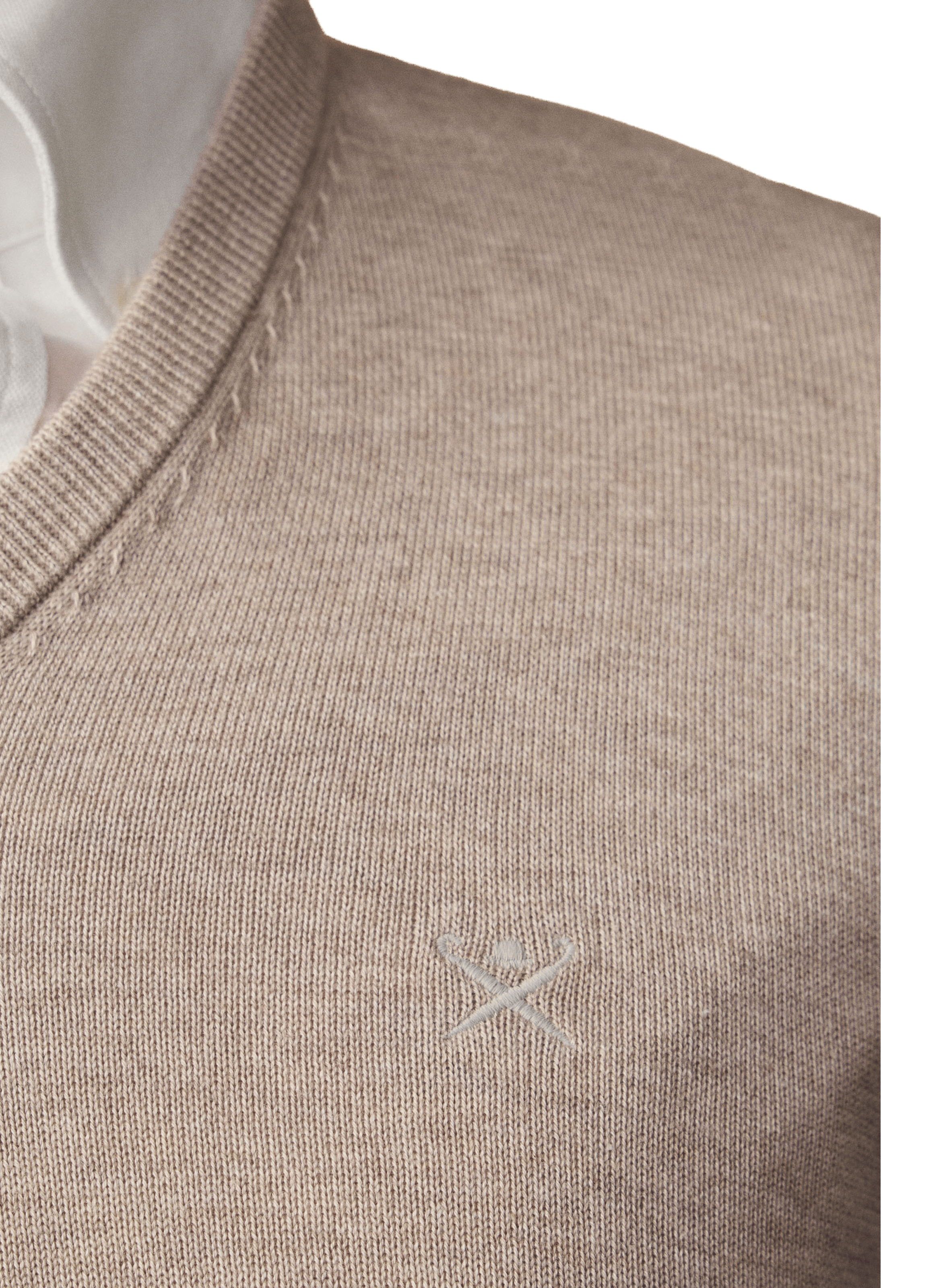 Cotton V-neck jumper HACKETT Beige