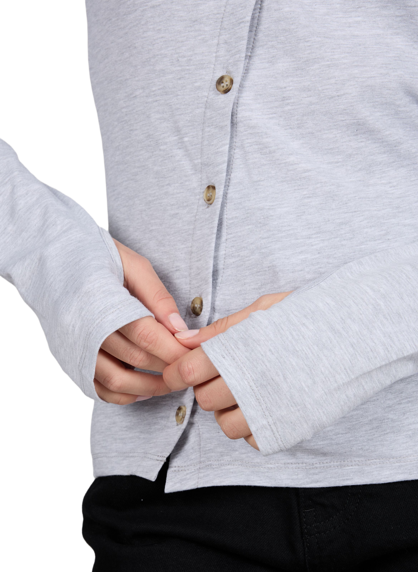 Top à boutons en coton mélangé TOPSHOP Gris