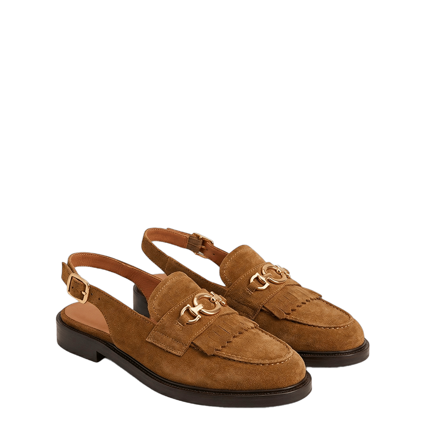 Mocassins suédés à franges delphy JONAK Marron