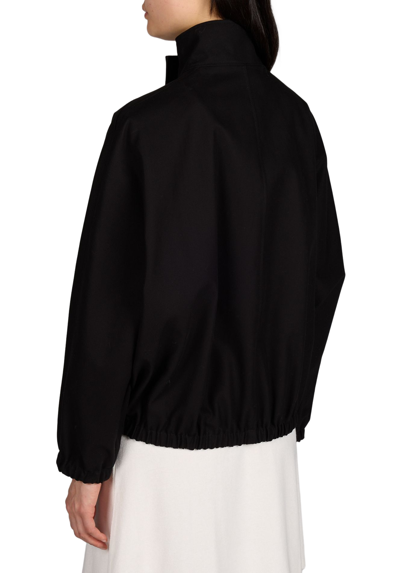 Oversized cotton blend bomber jacket COURRÈGES Black