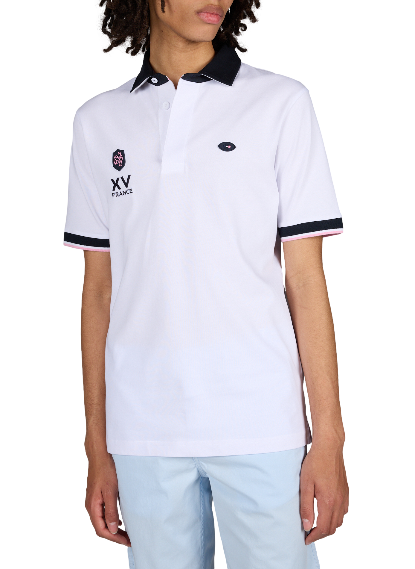 Short-sleeved XV de France cotton polo EDEN PARK White