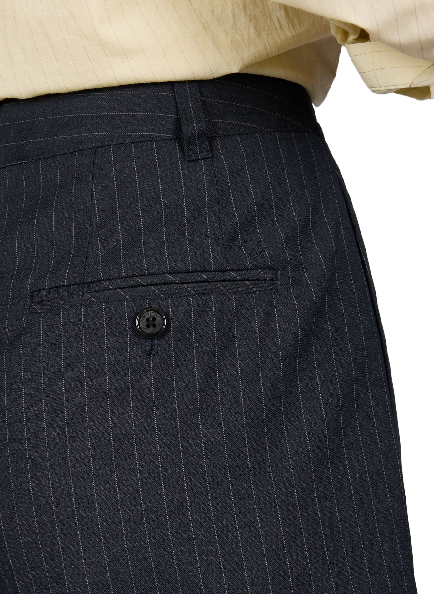 Striped pleated Bermuda shorts DUNST Blue