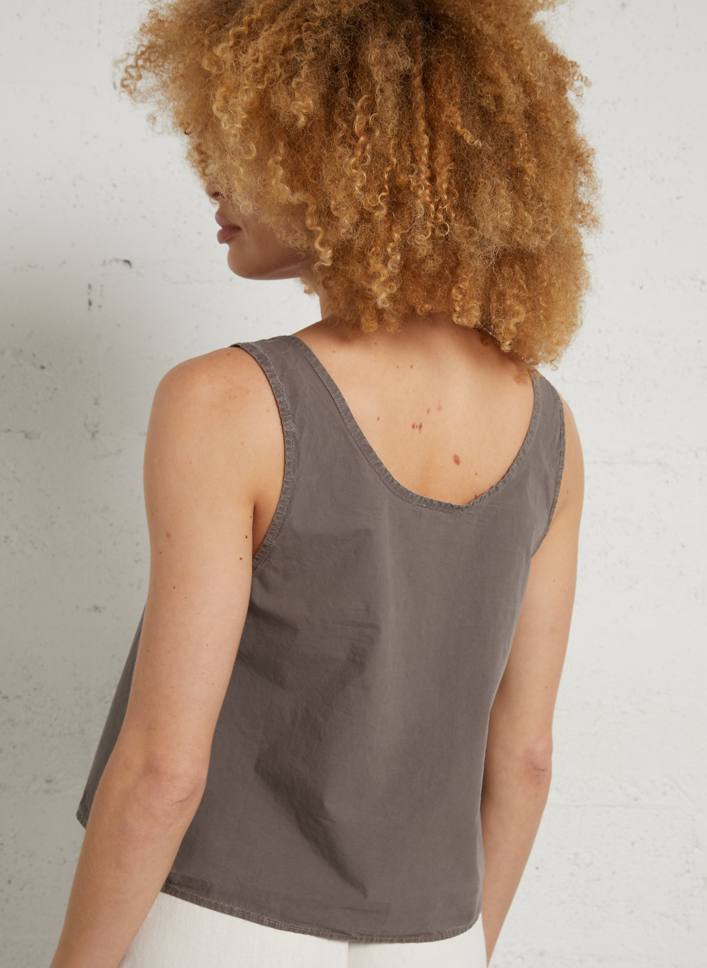 Top court ample sans manches bailow AMERICAN VINTAGE Gris