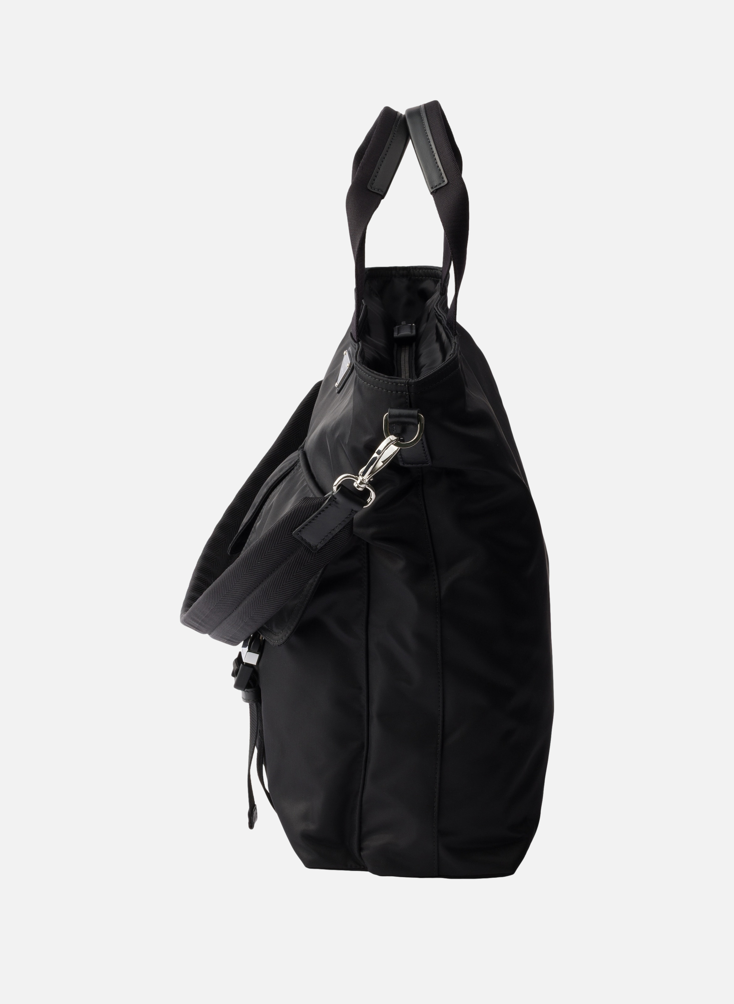 Sac cabas prada explore en re-nylon et cuir PRADA Noir