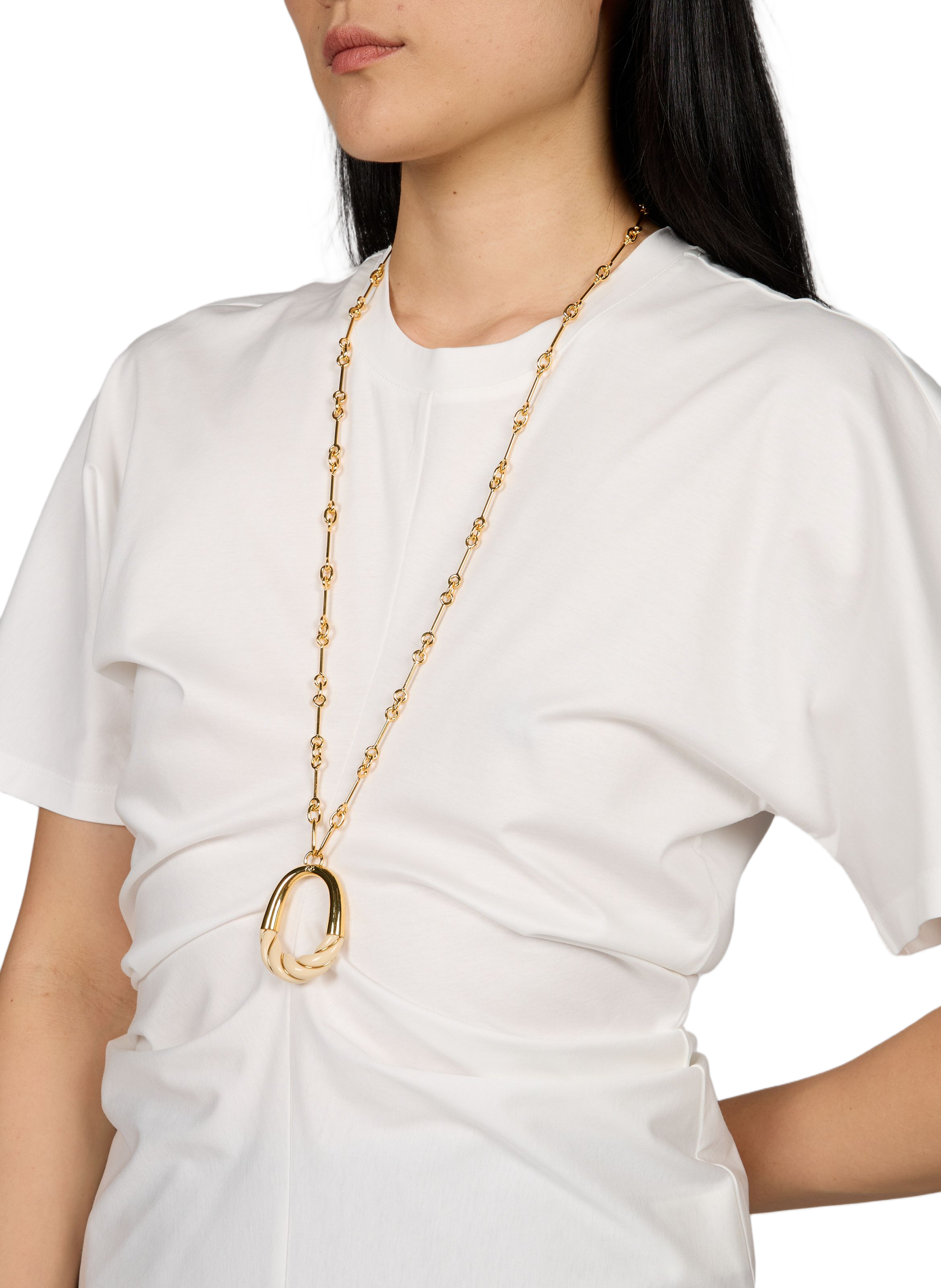 Diana brass and gold-plated necklace AURELIE BIDERMANN Beige