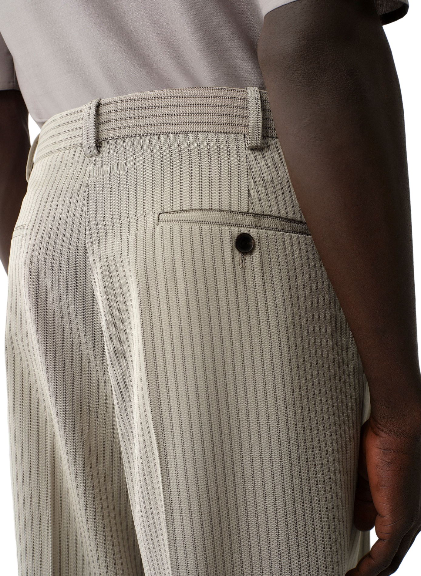 Baxter Striped Wide-Leg Pants CALVIN KLEIN COLLECTION Grey