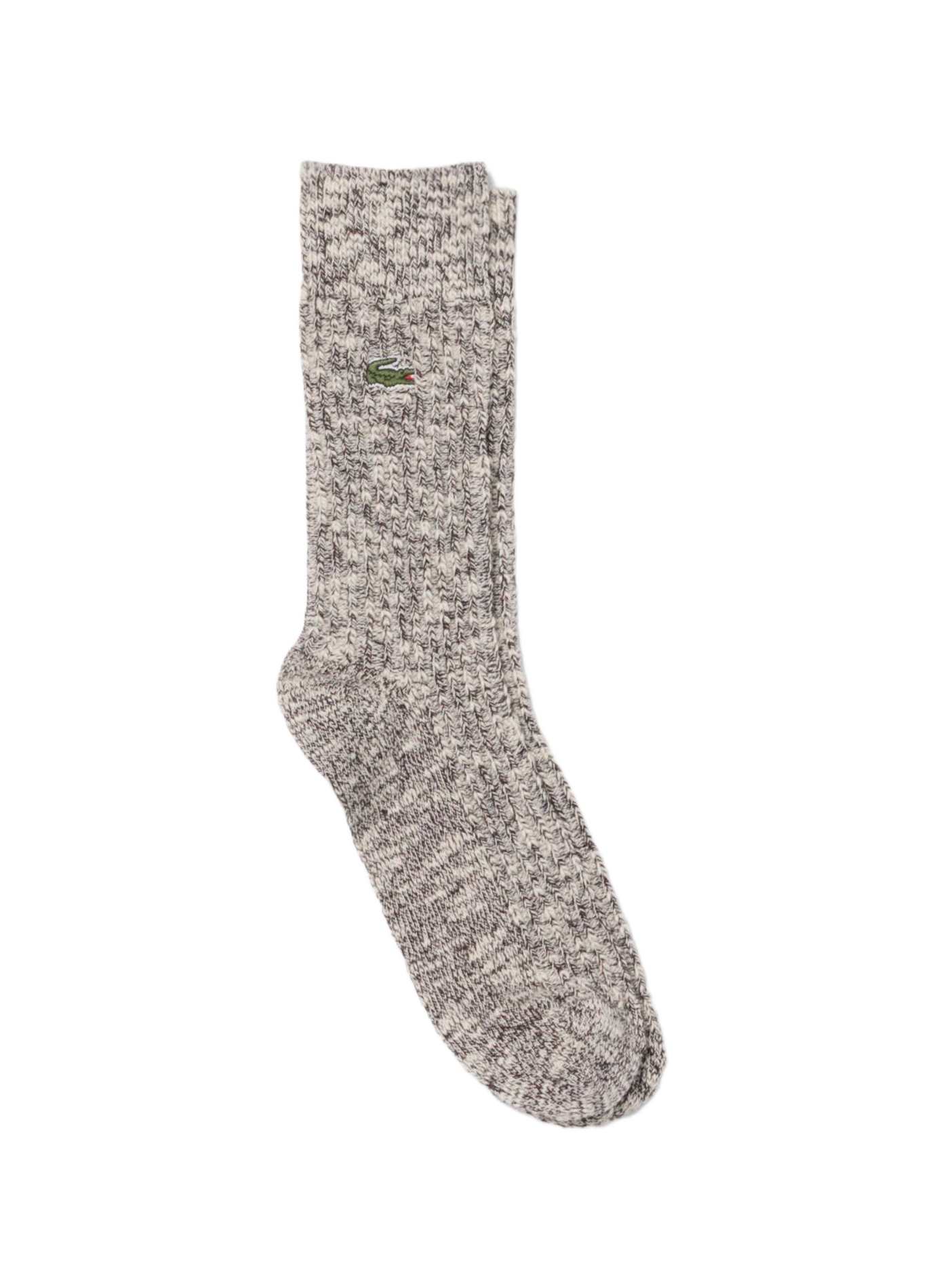 Chaussettes côtelées à logo en coton mélangé LACOSTE Marron