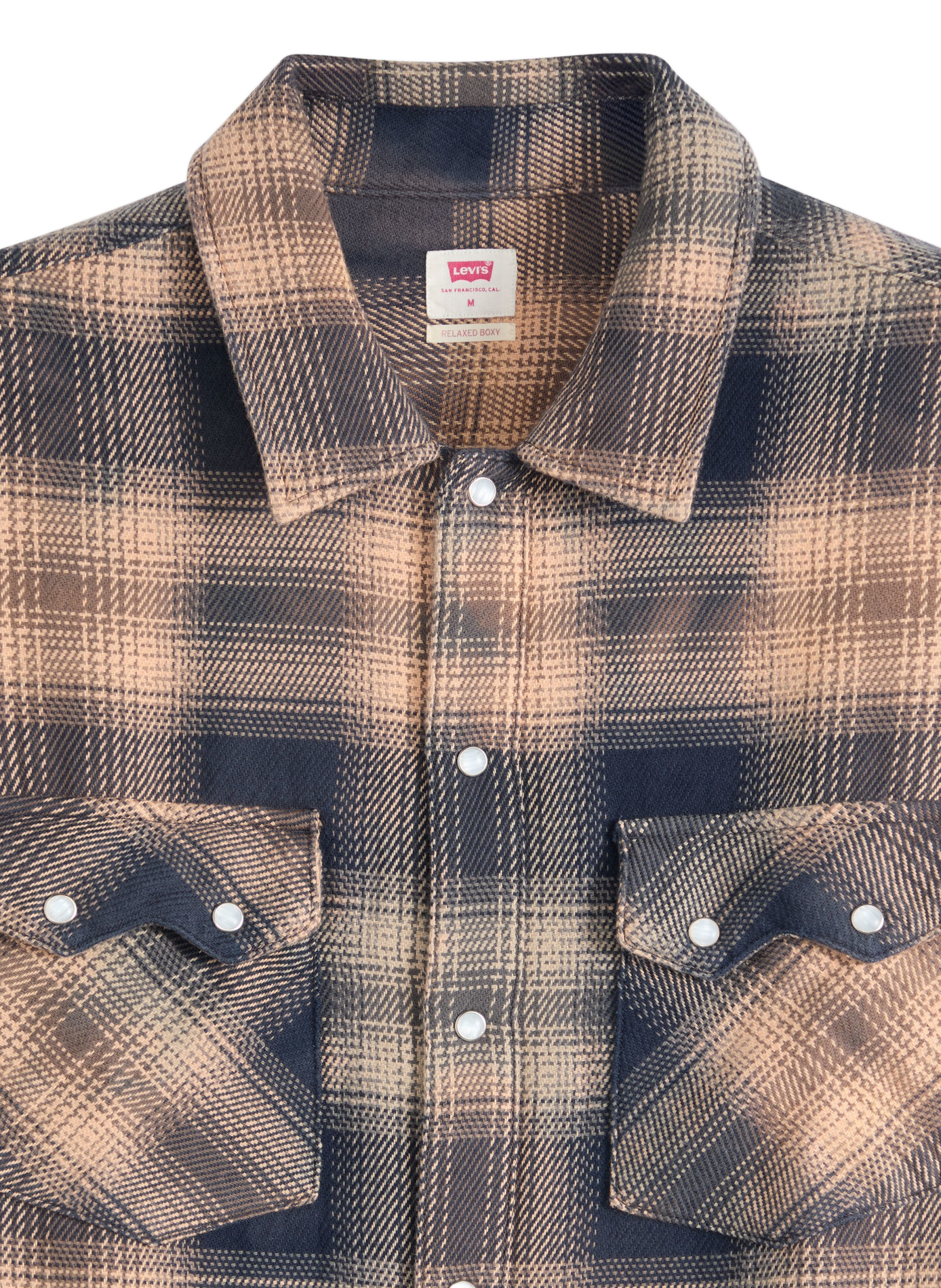 Straight classic collar checked cotton shirt LEVI'S Orange