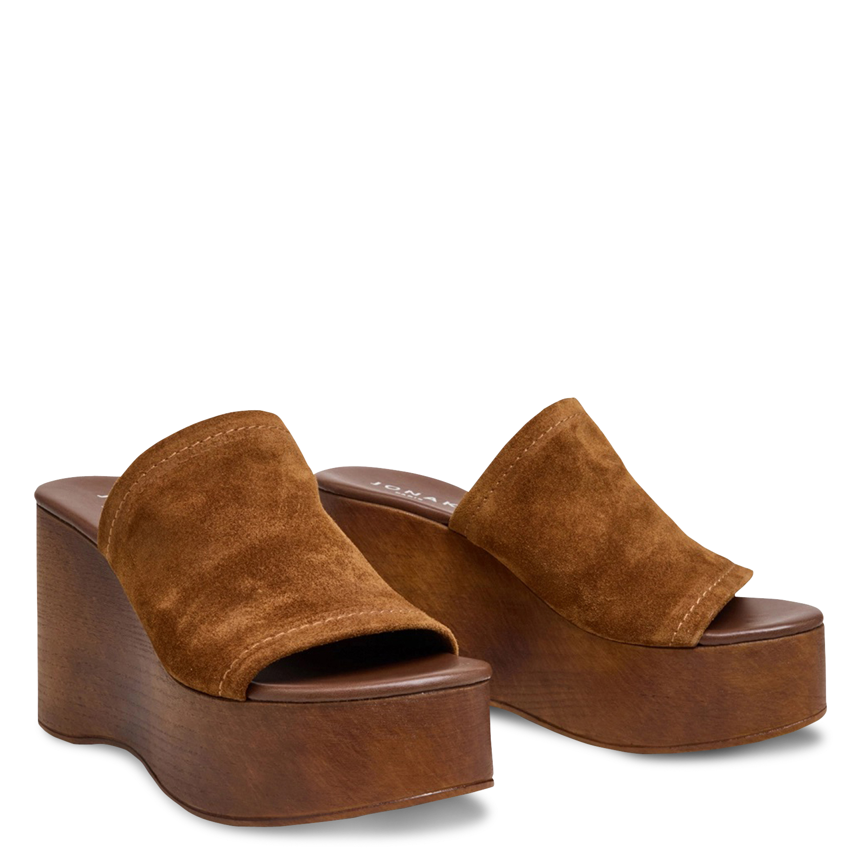 Mules compensées en cuir esmee | Marron JONAK Femme
