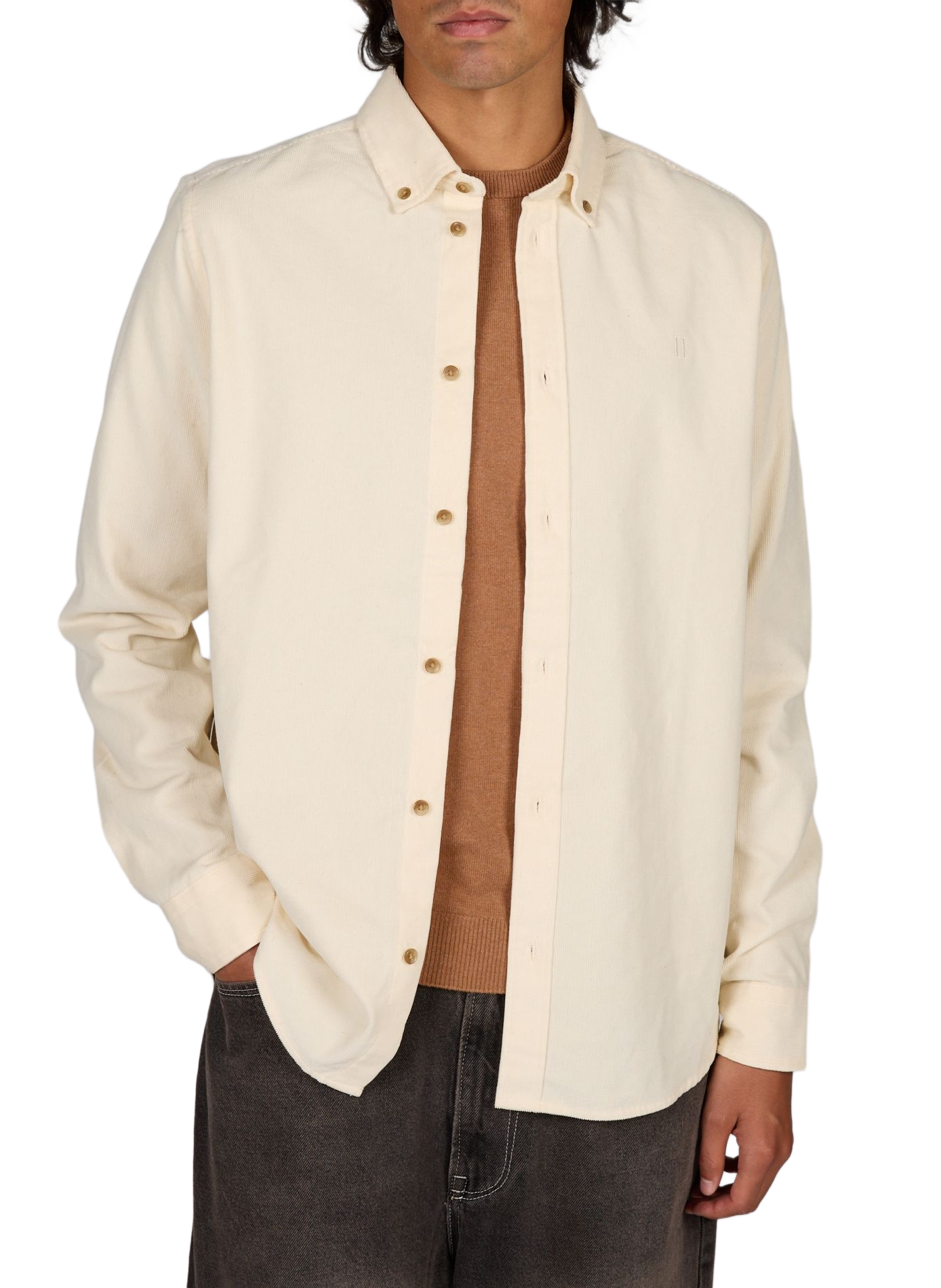 Solid button-down shirt LES DEUX Beige