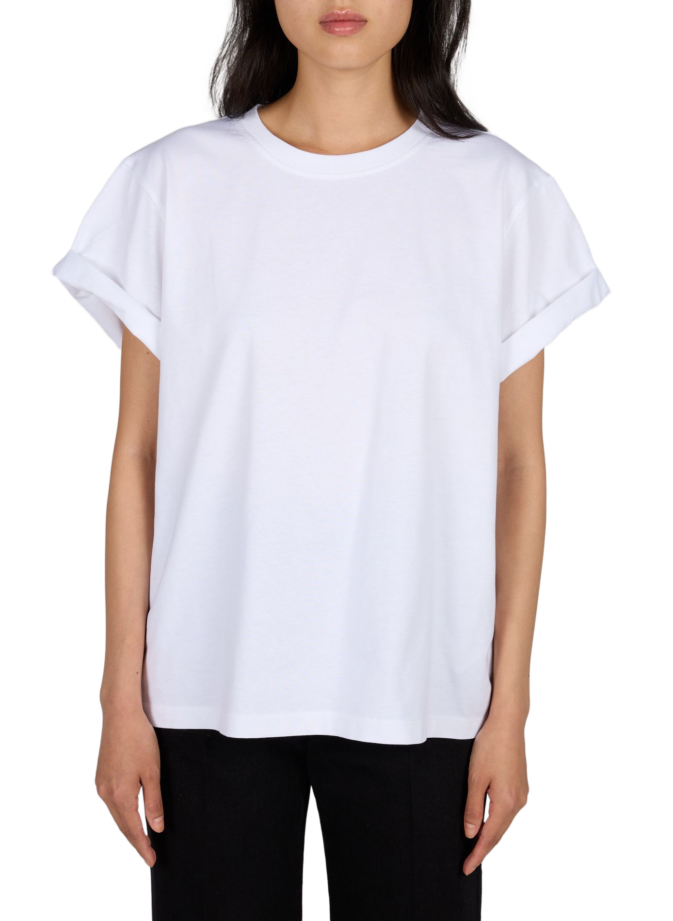Recht T-shirt van katoen. VICTORIA BECKHAM Wit