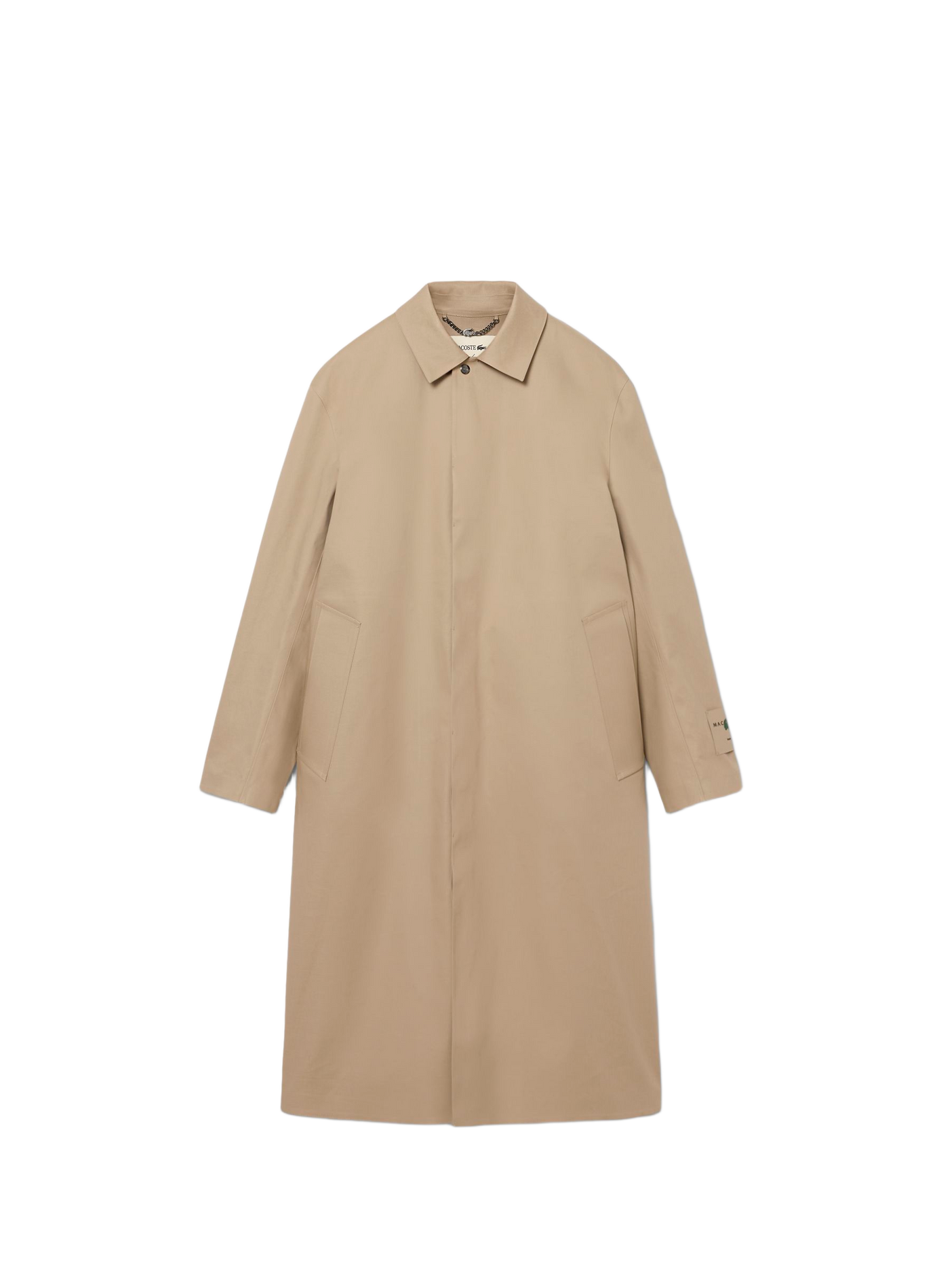 Langer, weiter einfarbiger Mantel LACOSTE Beige