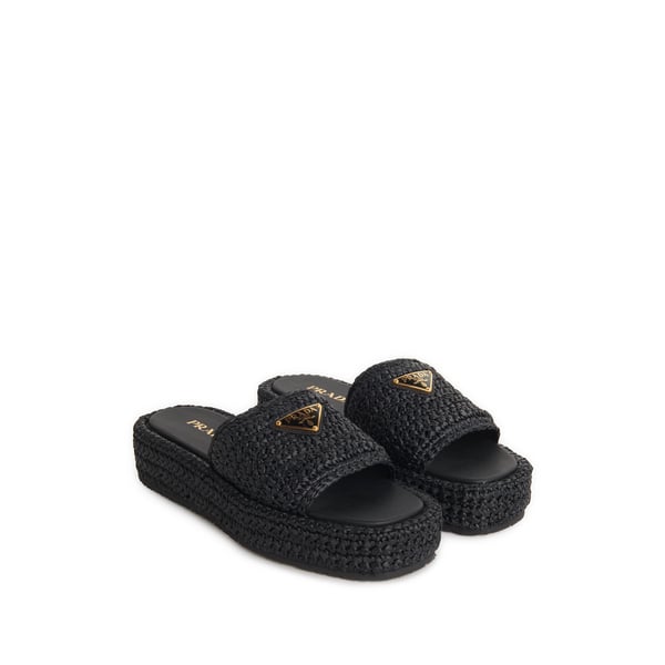 Mules à plateforme en crochet