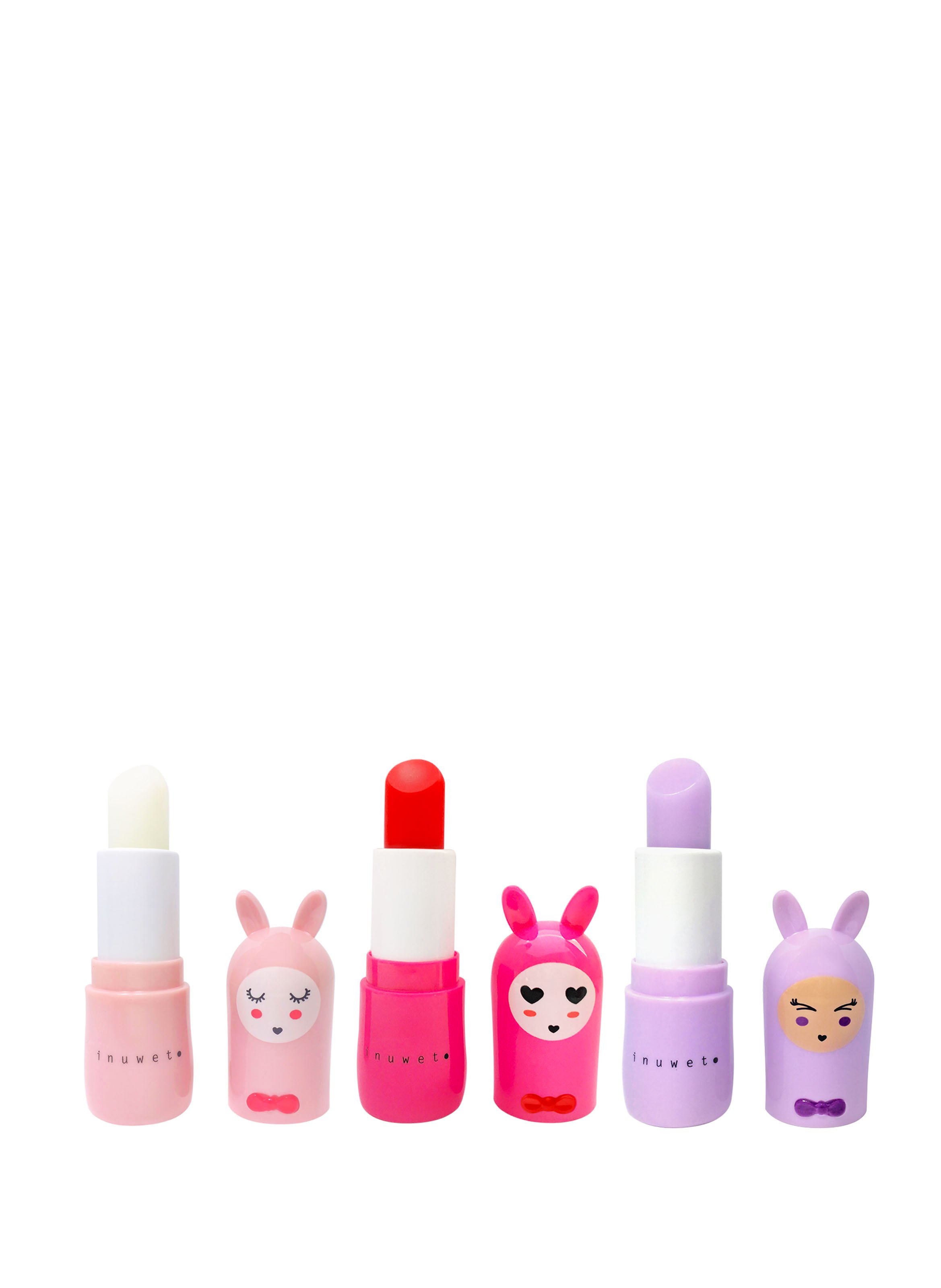 Set of 3 Moisturizing and Vegan Lip Balms - Friends for ever INUWET No color