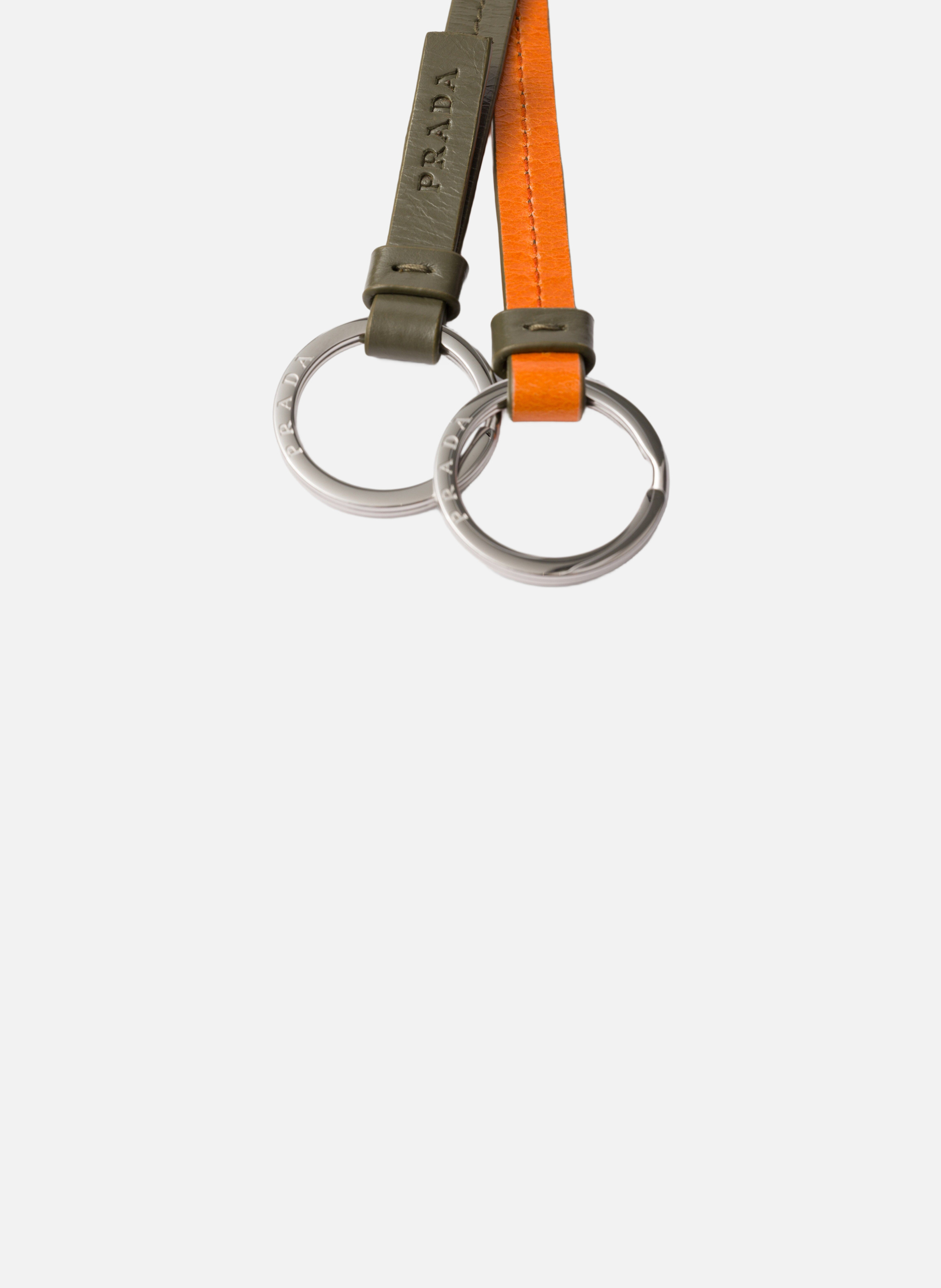 Porte-clés en cuir PRADA Orange