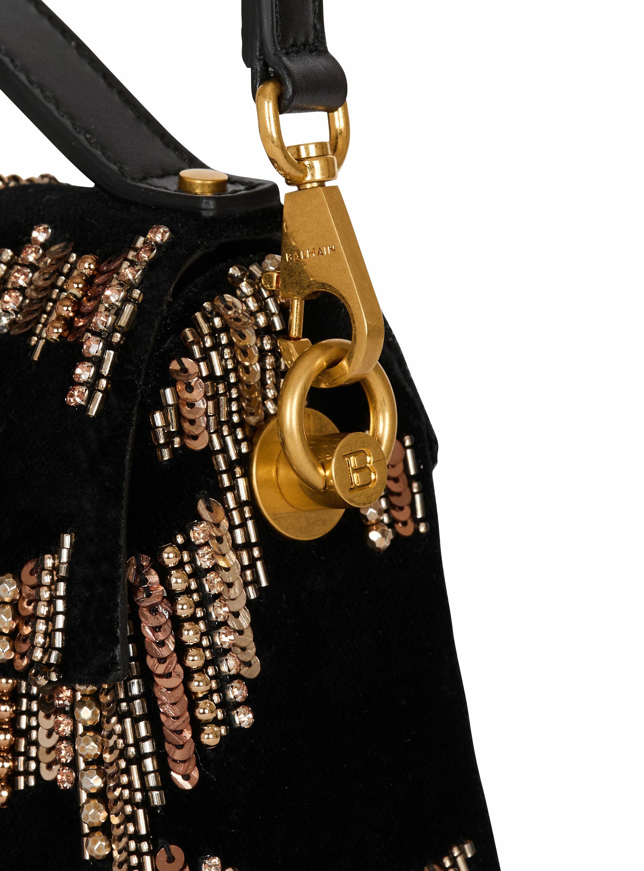 Sac b-buzz dynasty en velours brodé BALMAIN Noir