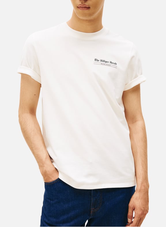 T-shirt en jersey à logo au dos Beige by TOMMY HILFIGER TOMMY HILFIGER T-shirt en jersey à logo au dos Beige
