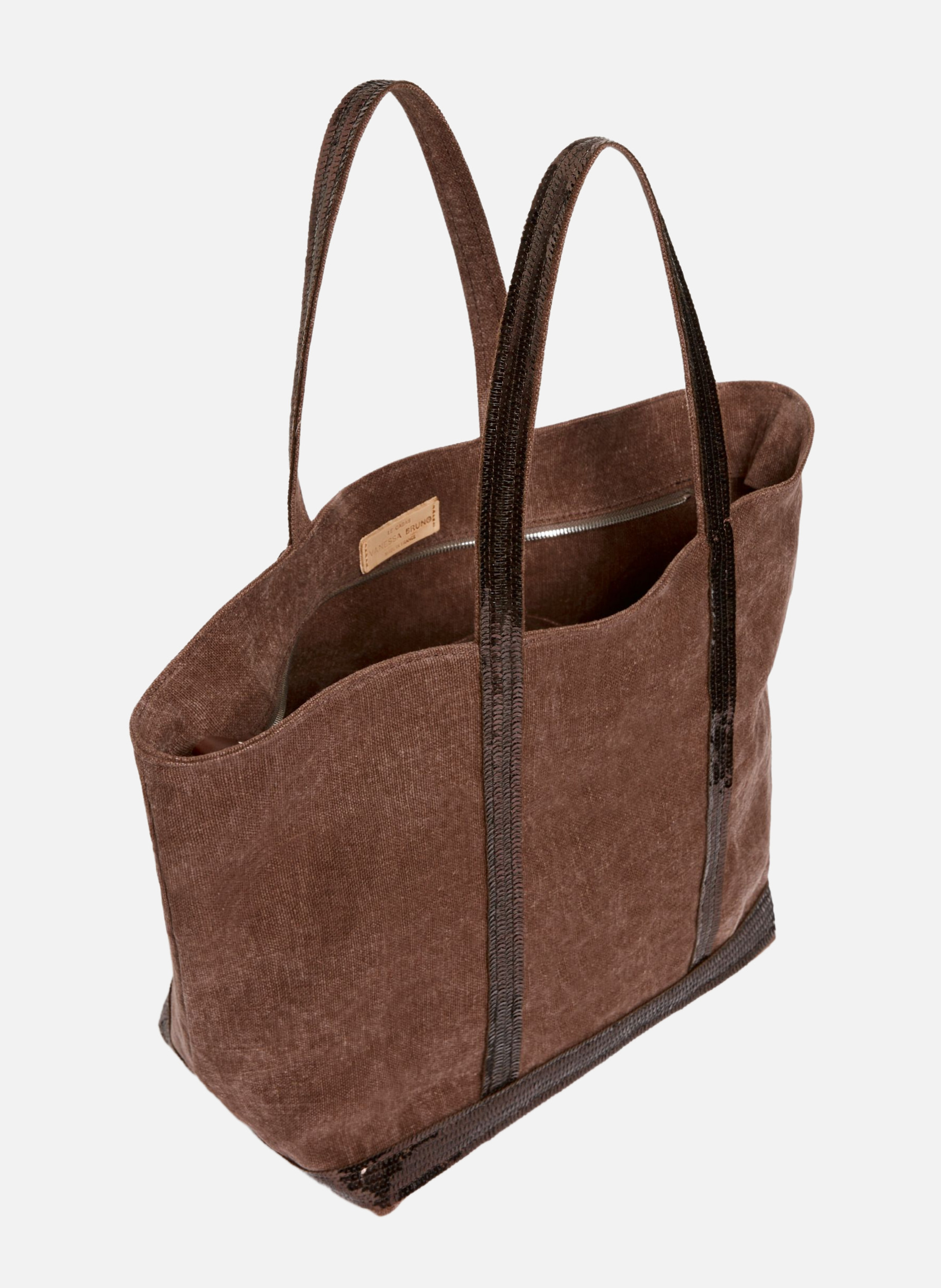 Cabas l zippé en lin VANESSA BRUNO Marron