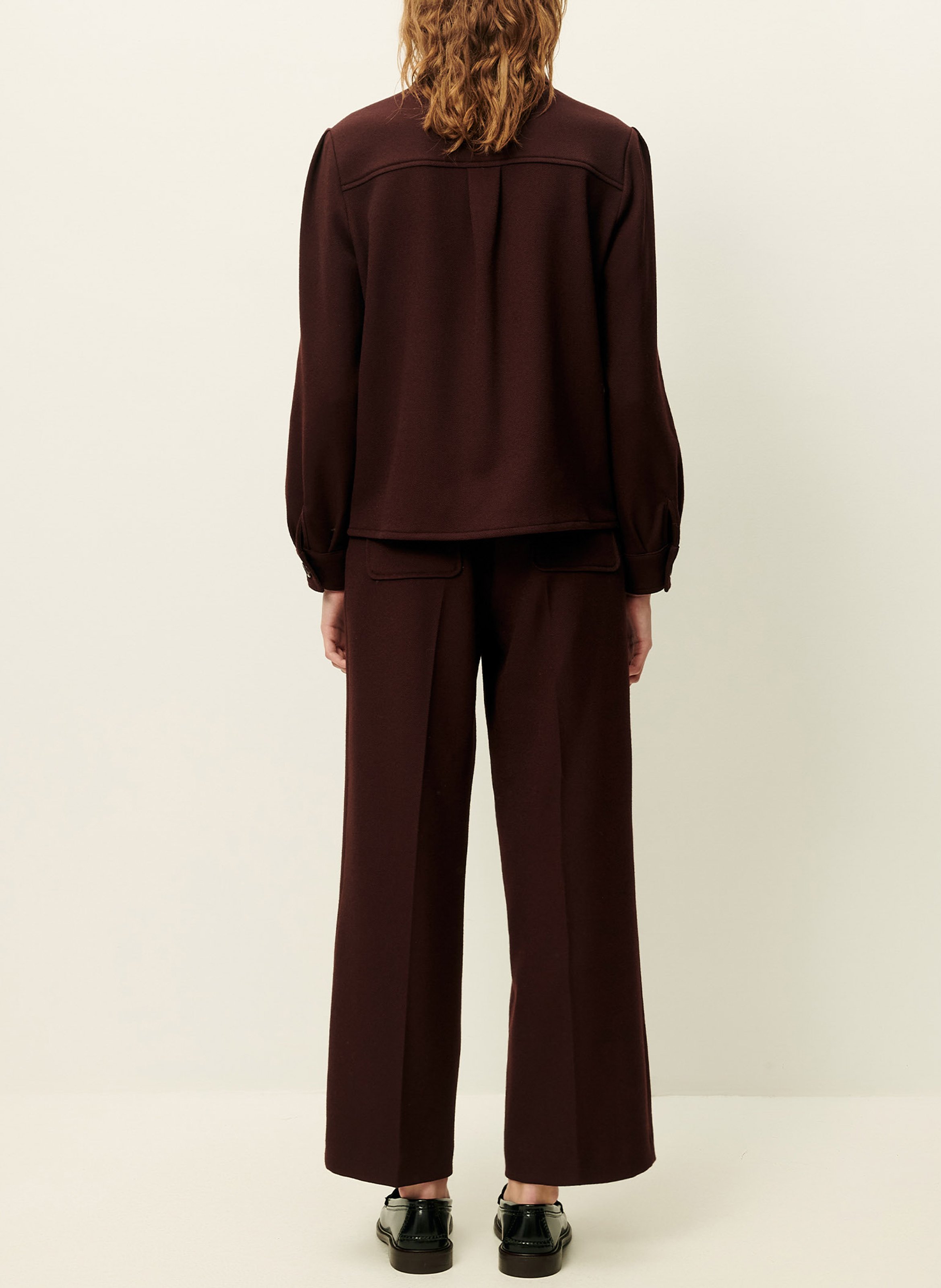 Pantalon droit à plis marqués alberwool SESSUN Marron