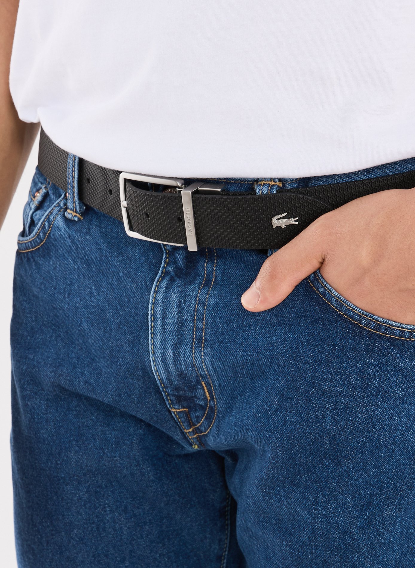 Chantaco leather belt LACOSTE Black