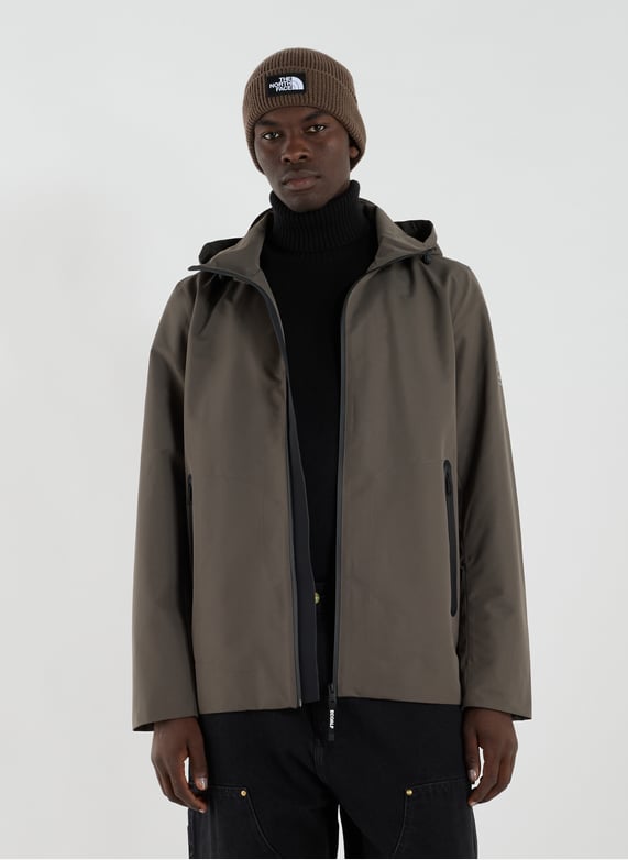 Parka unie à capuche amovible | Kaki by ECOALF Parka unie à capuche amovible Kaki