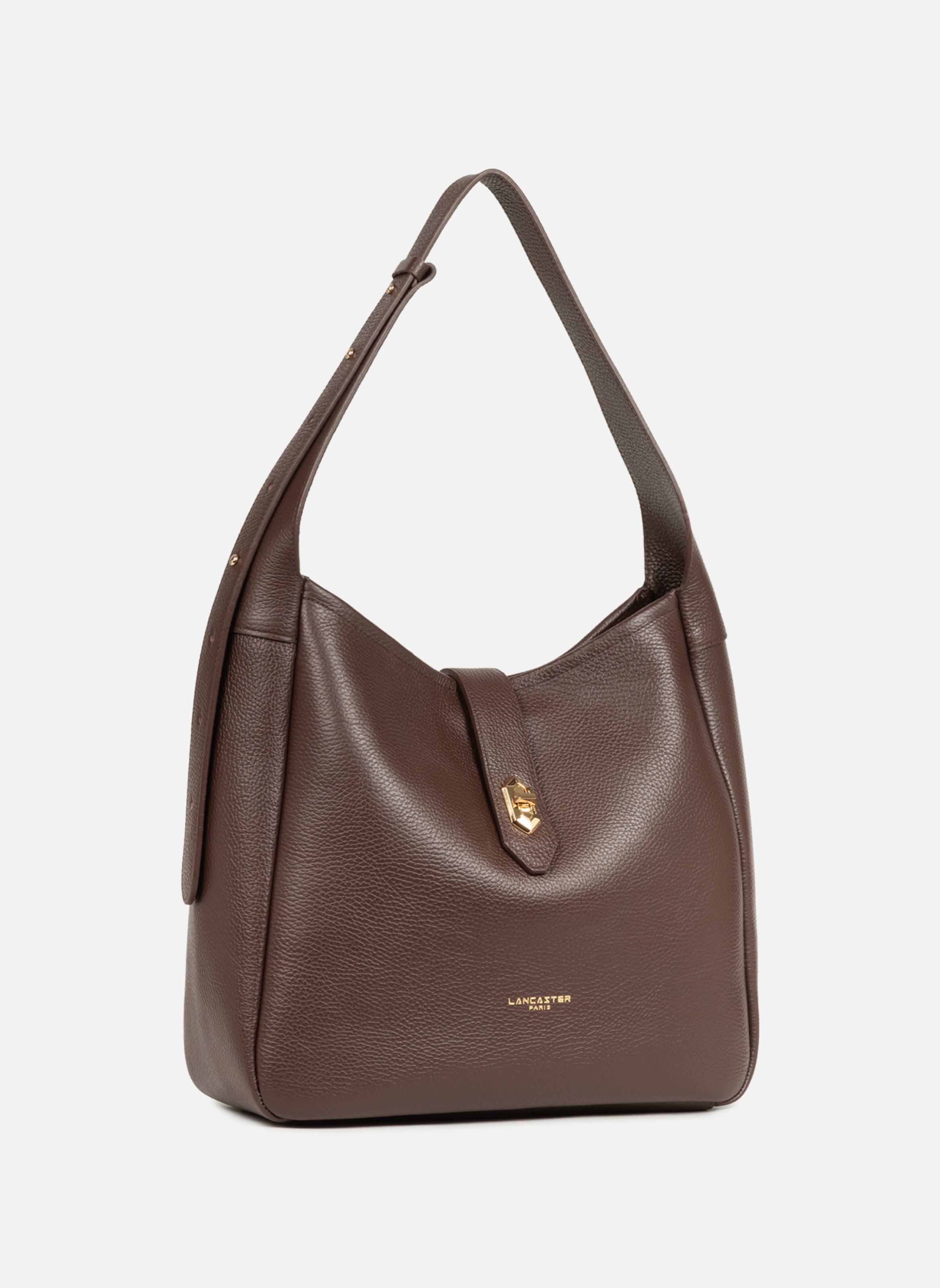 Grand sac seau - top double LANCASTER Marron