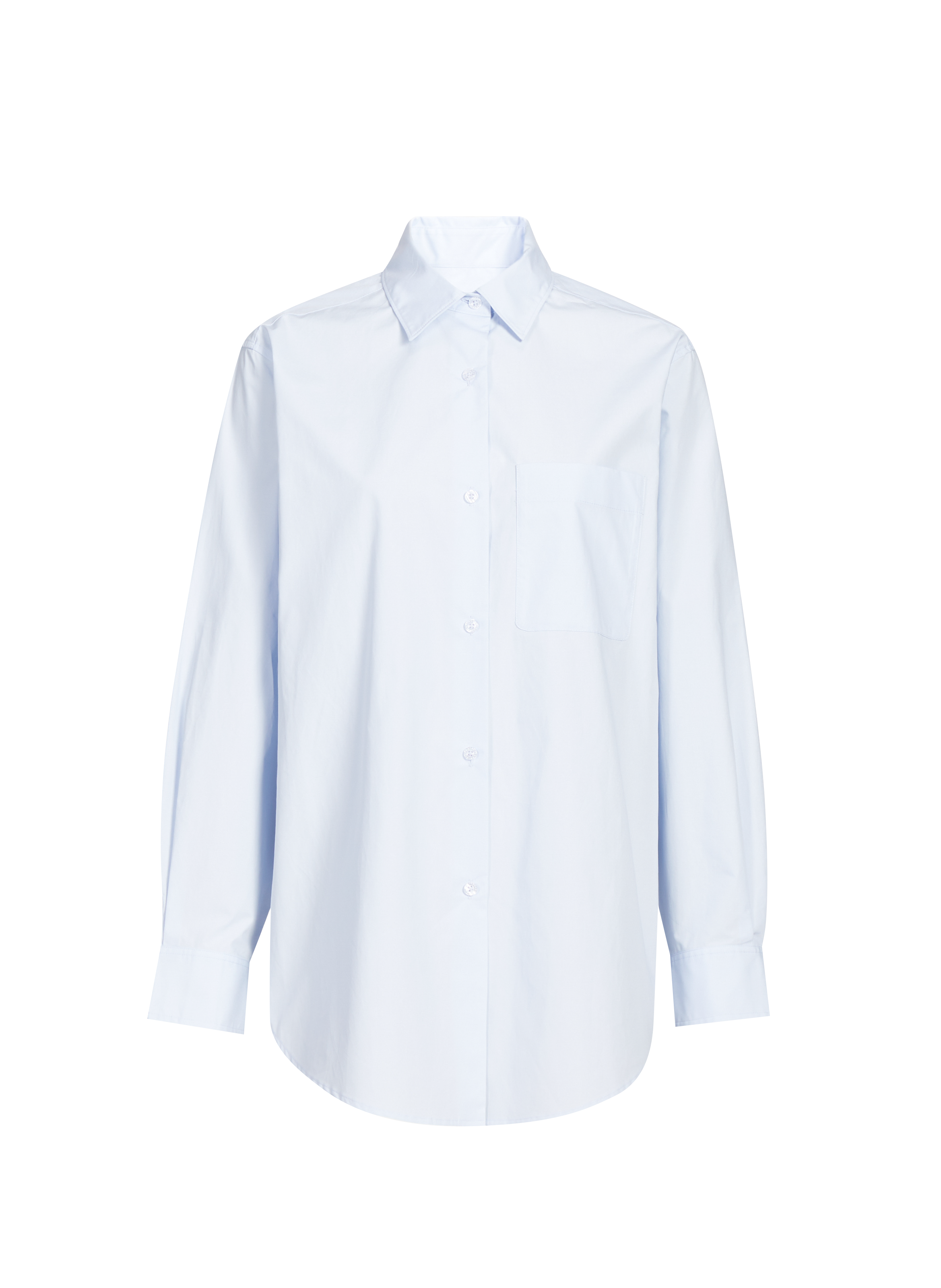ADOLFO DOMINGUEZ Straight long-sleeve cotton shirt Blue
