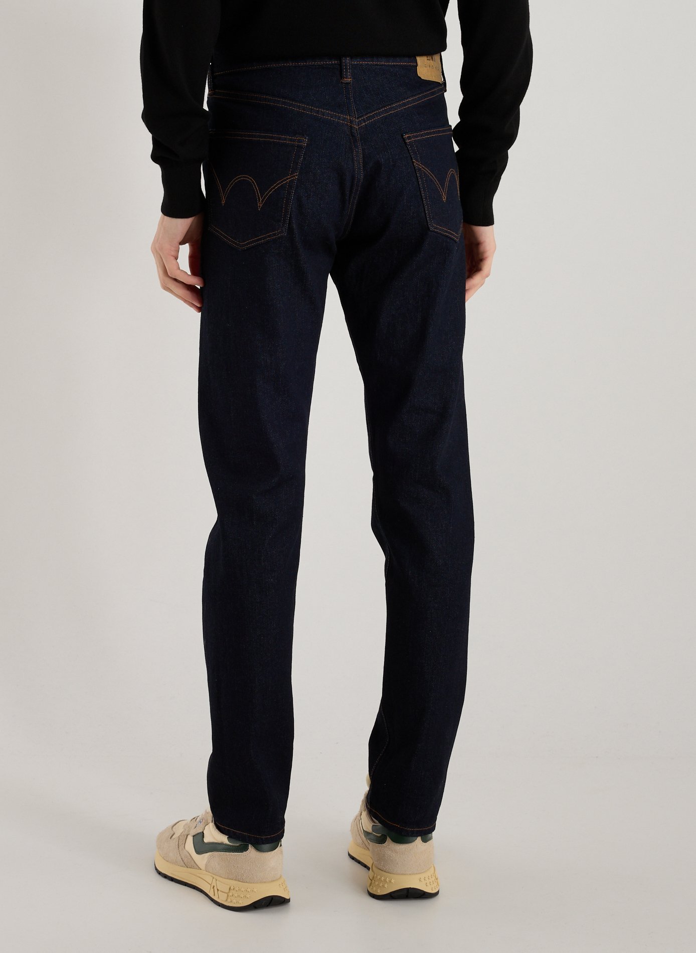 Five-pocket cotton blend jeans EDWIN Blue