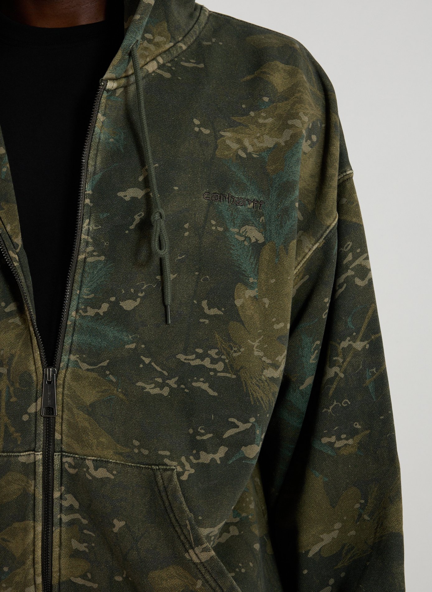 Cotton and nylon hoodie with zip CARHARTT WIP Green