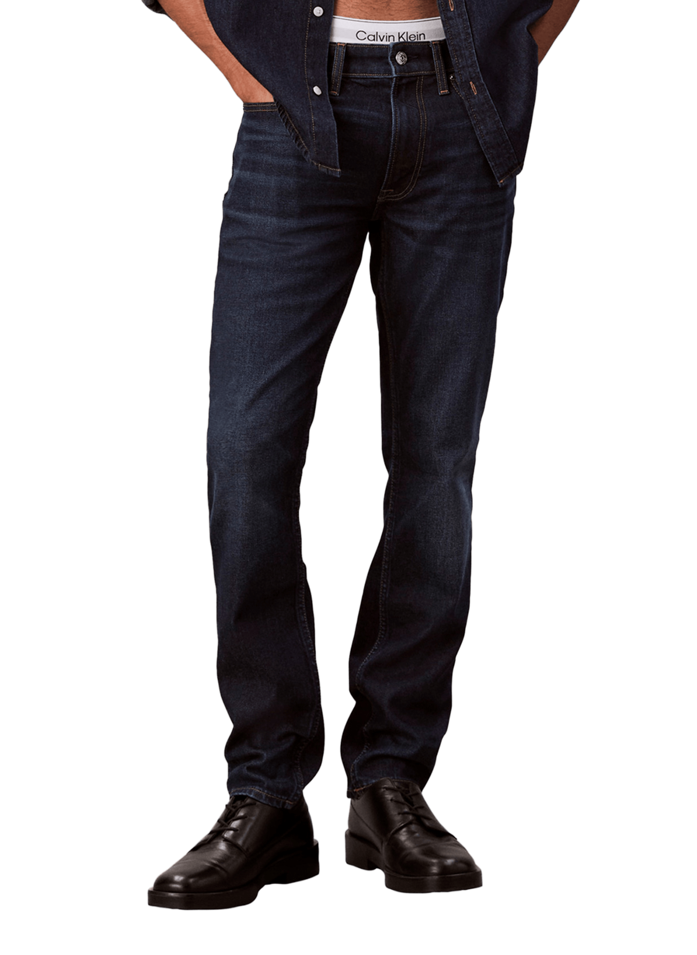 Jean slim en coton mélangé CALVIN KLEIN Bleu