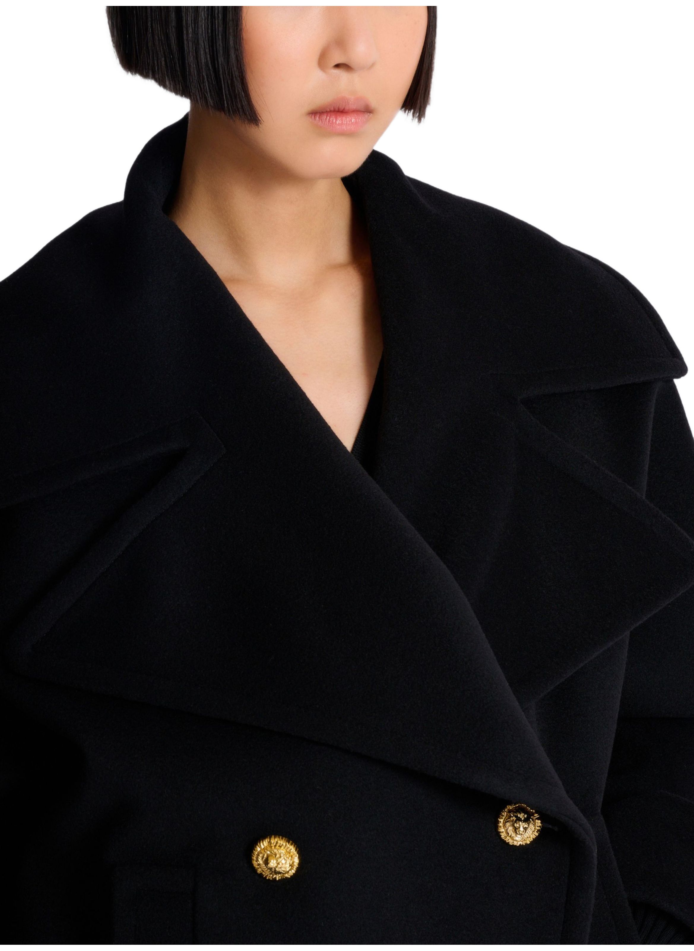 Caban 4 boutons en laine BALMAIN Noir