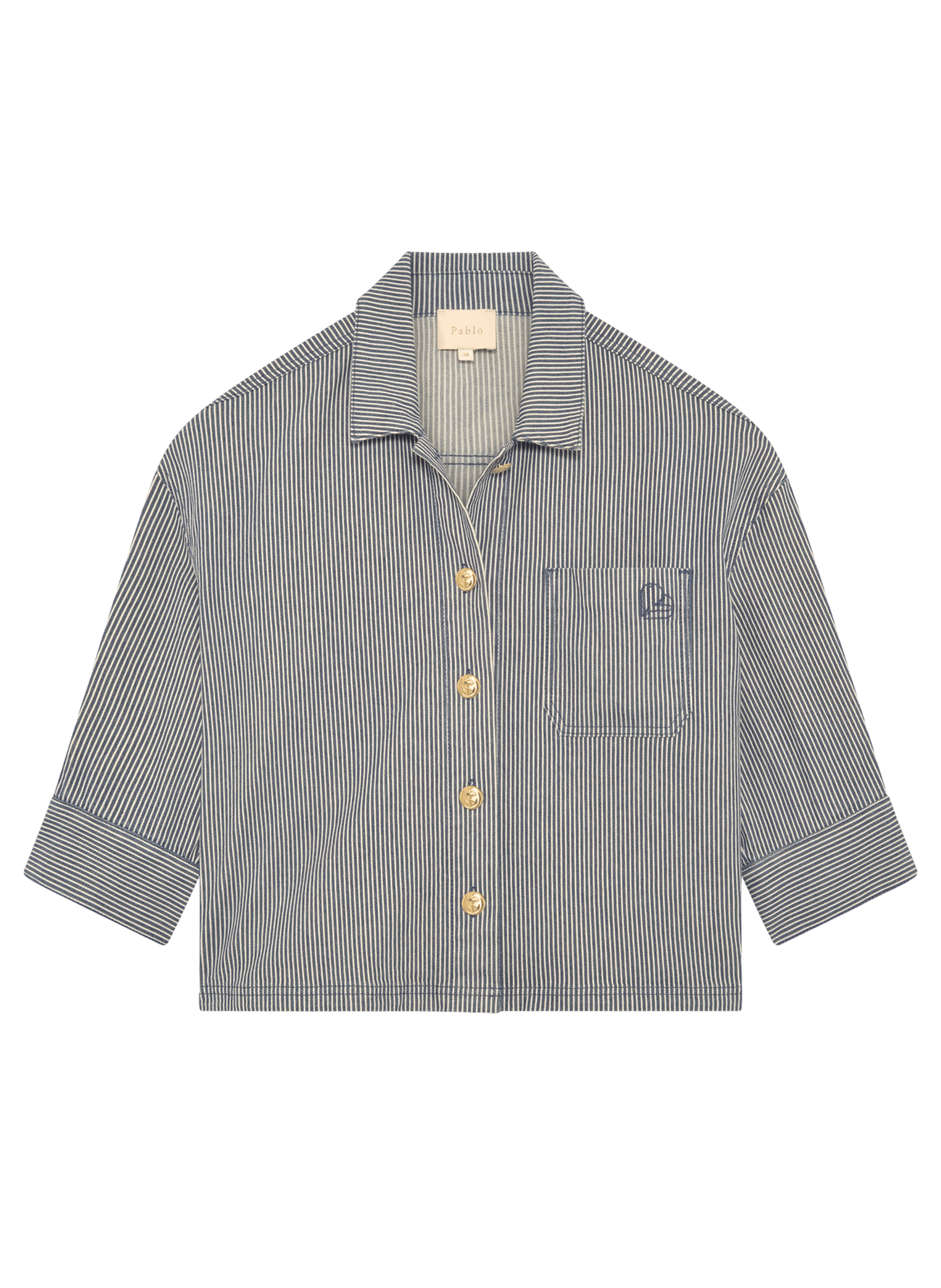 Surchemise en denim à rayures - mohana PABLO Bleu