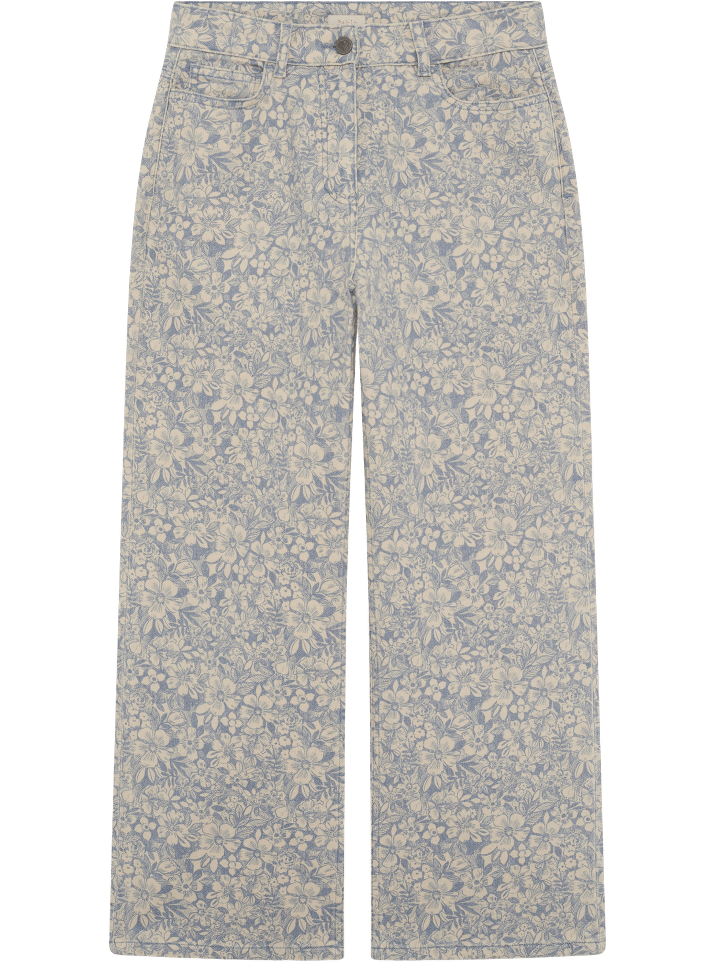Jean droit à fleurs - bahiya PABLO Bleu