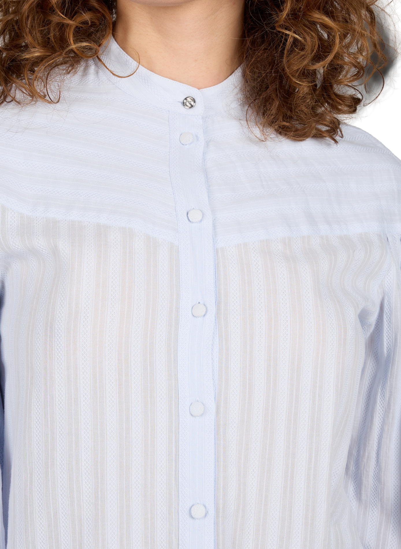 Chemise col officier en coton BOSS Bleu