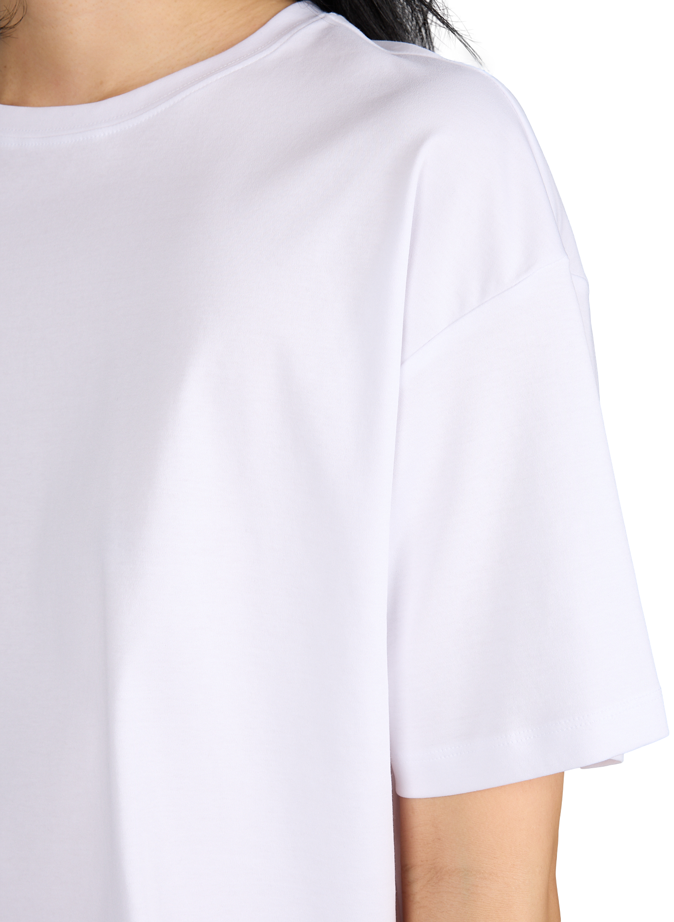 Loose-fitting plain cotton t-shirt MSCH White