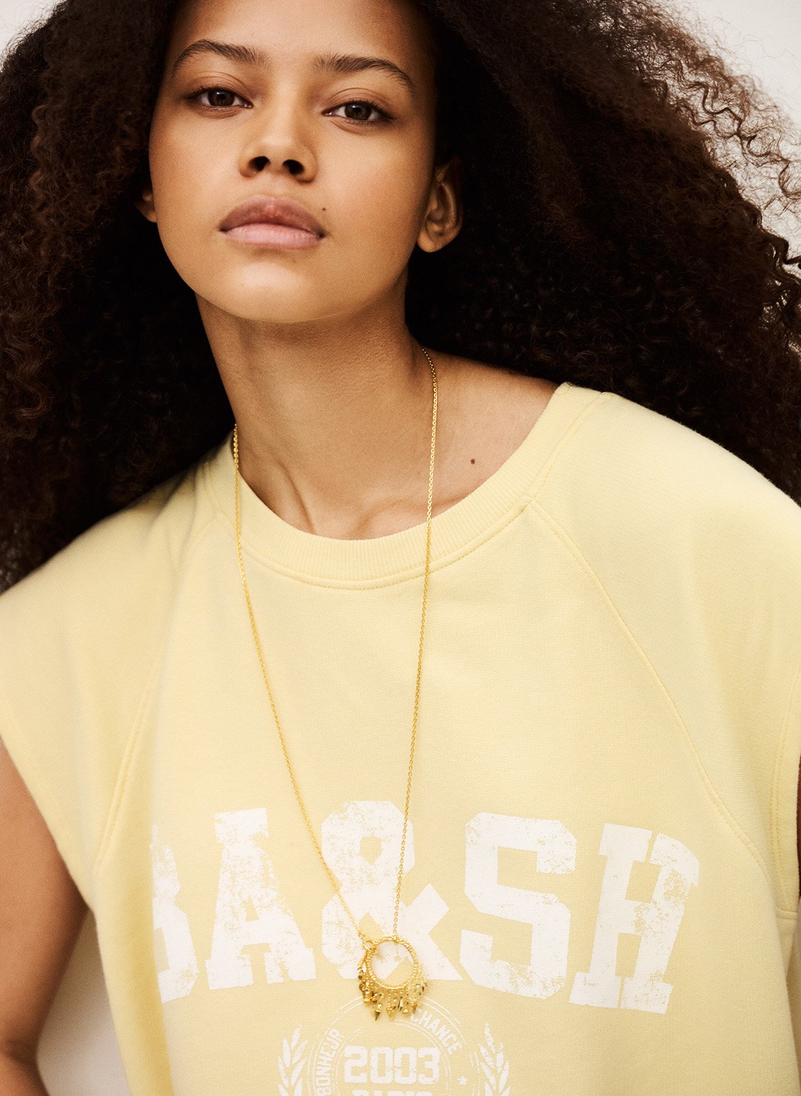 Sweat imprimé en coton beata BA&SH Jaune