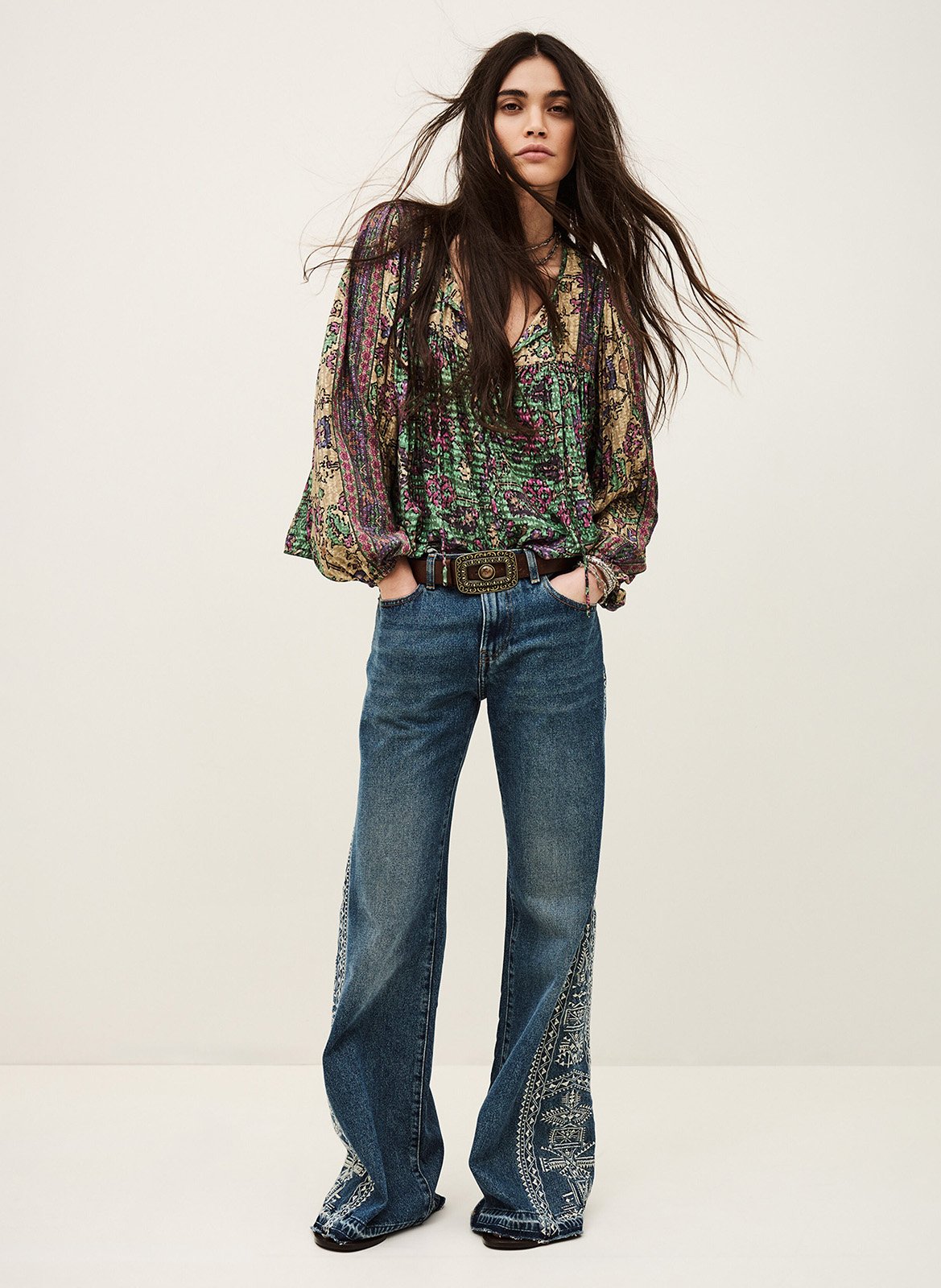 Blouse ample imprimée pamila BA&SH Vert