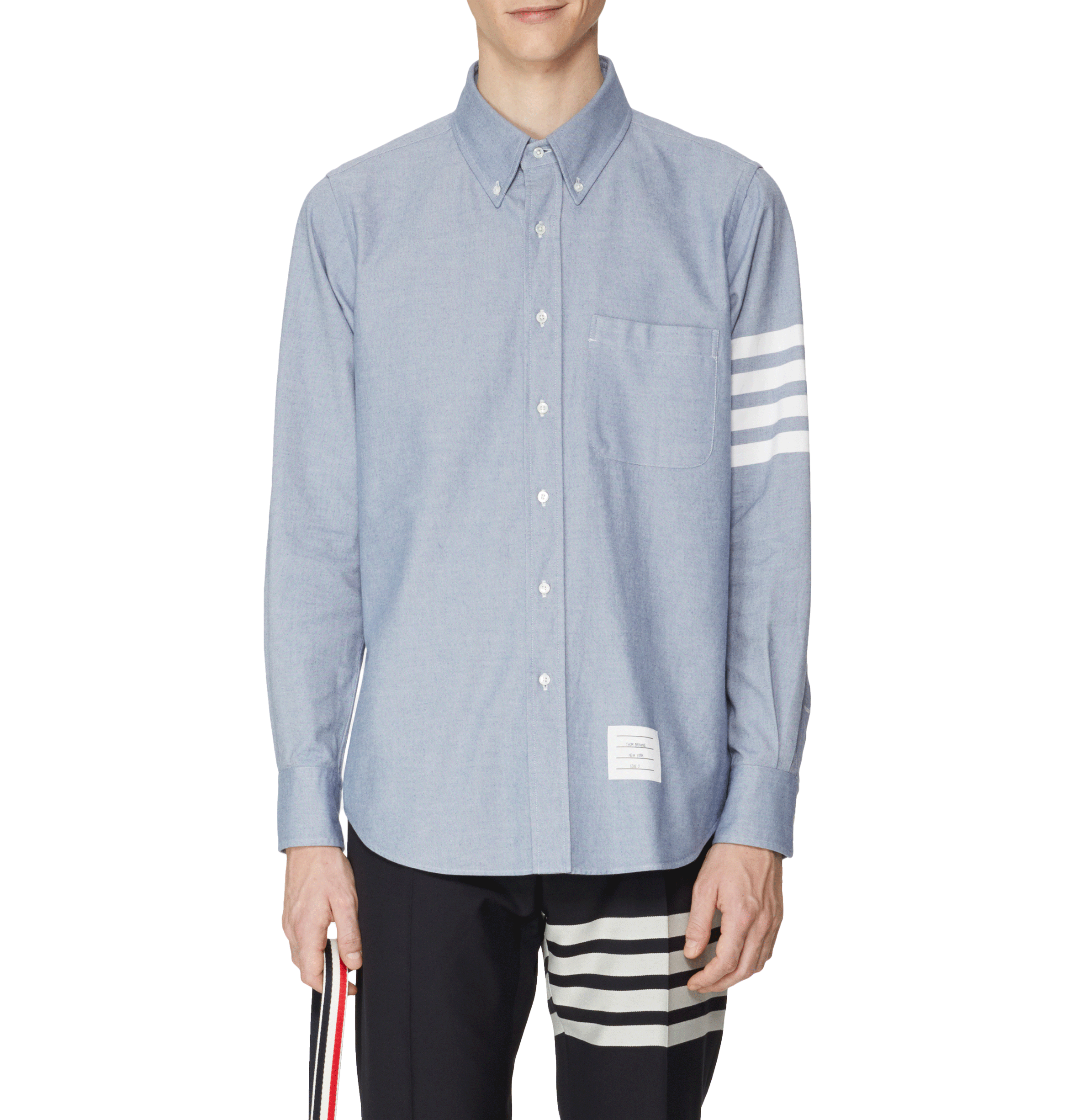 Wijdvallend katoenen overhemd THOM BROWNE Blauw