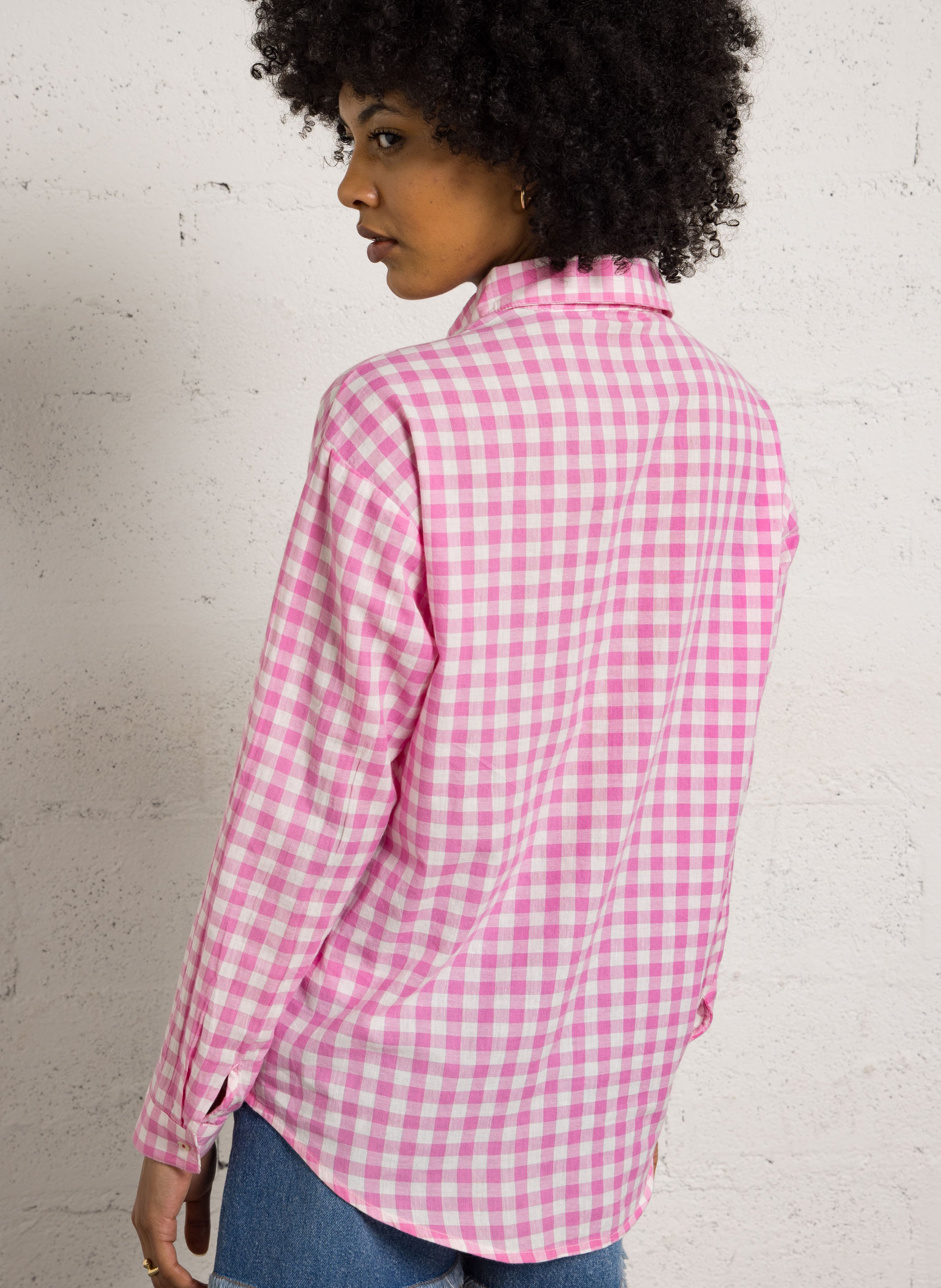 Chemise à carreaux en coton marilou MAISON 123 Rose