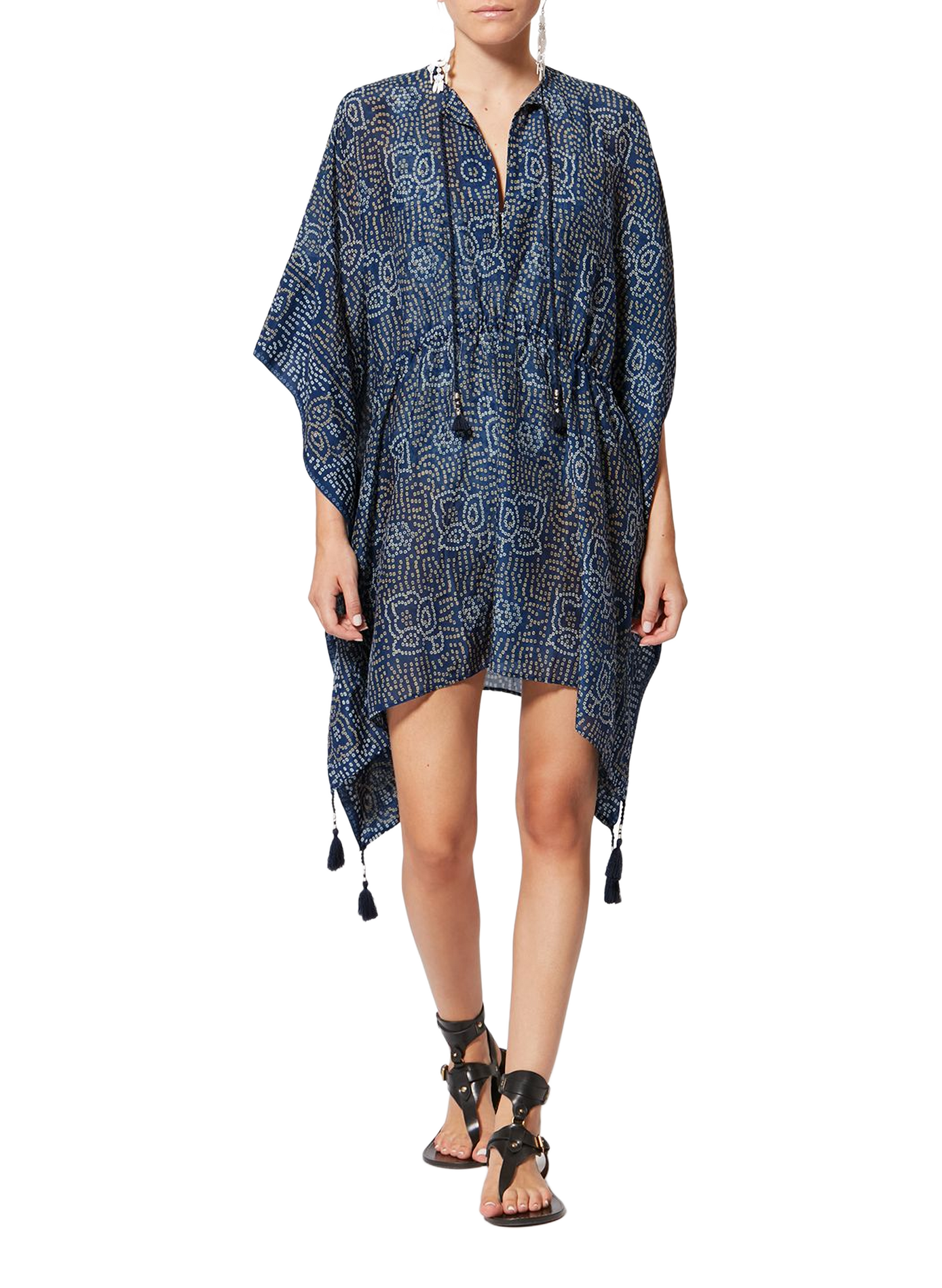 Loreliz cotton and silk printed kaftan ISABEL MARANT Blue