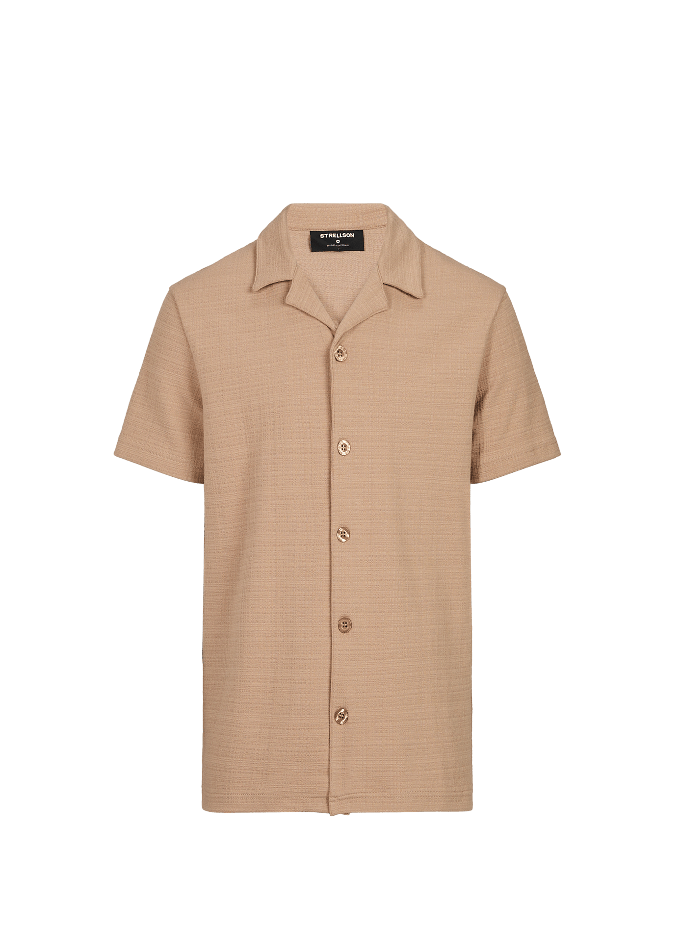 Short-sleeved Cuban collar shirt in blended cotton STRELLSON Brown