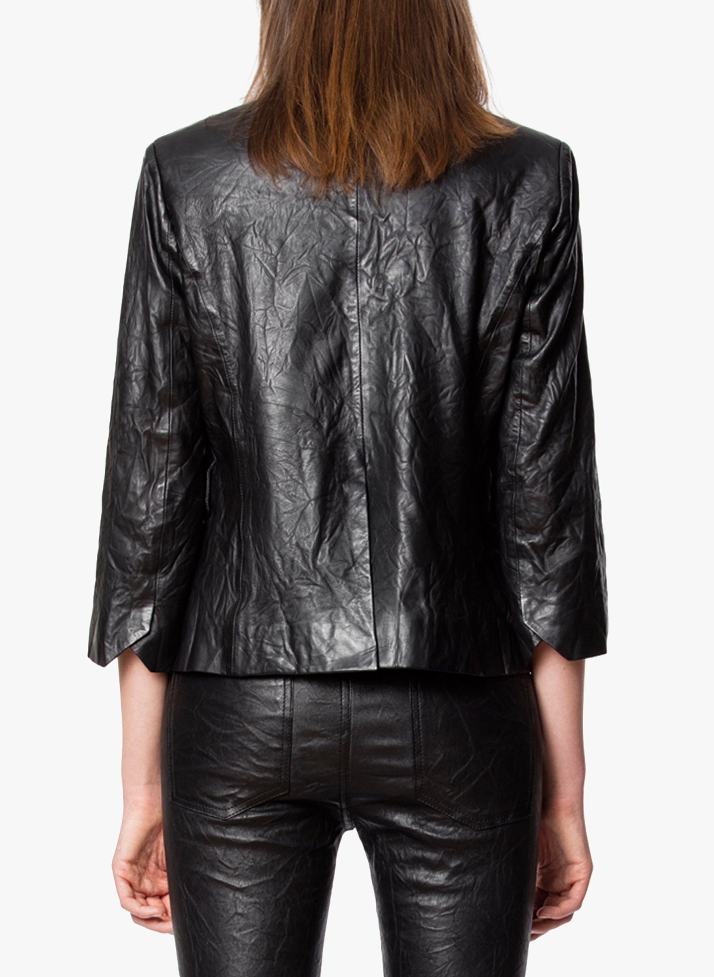 Verys crushed leather jacket with stand-up collar ZADIG&VOLTAIRE Black